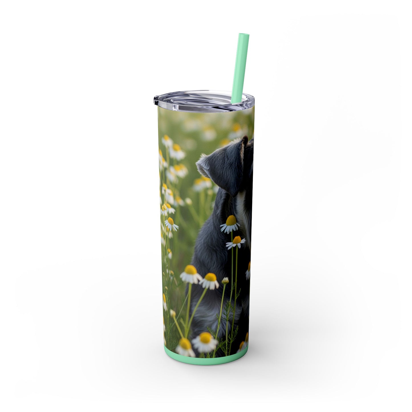 Miniature Schnauzer Skinny Tumbler with Straw, 20oz