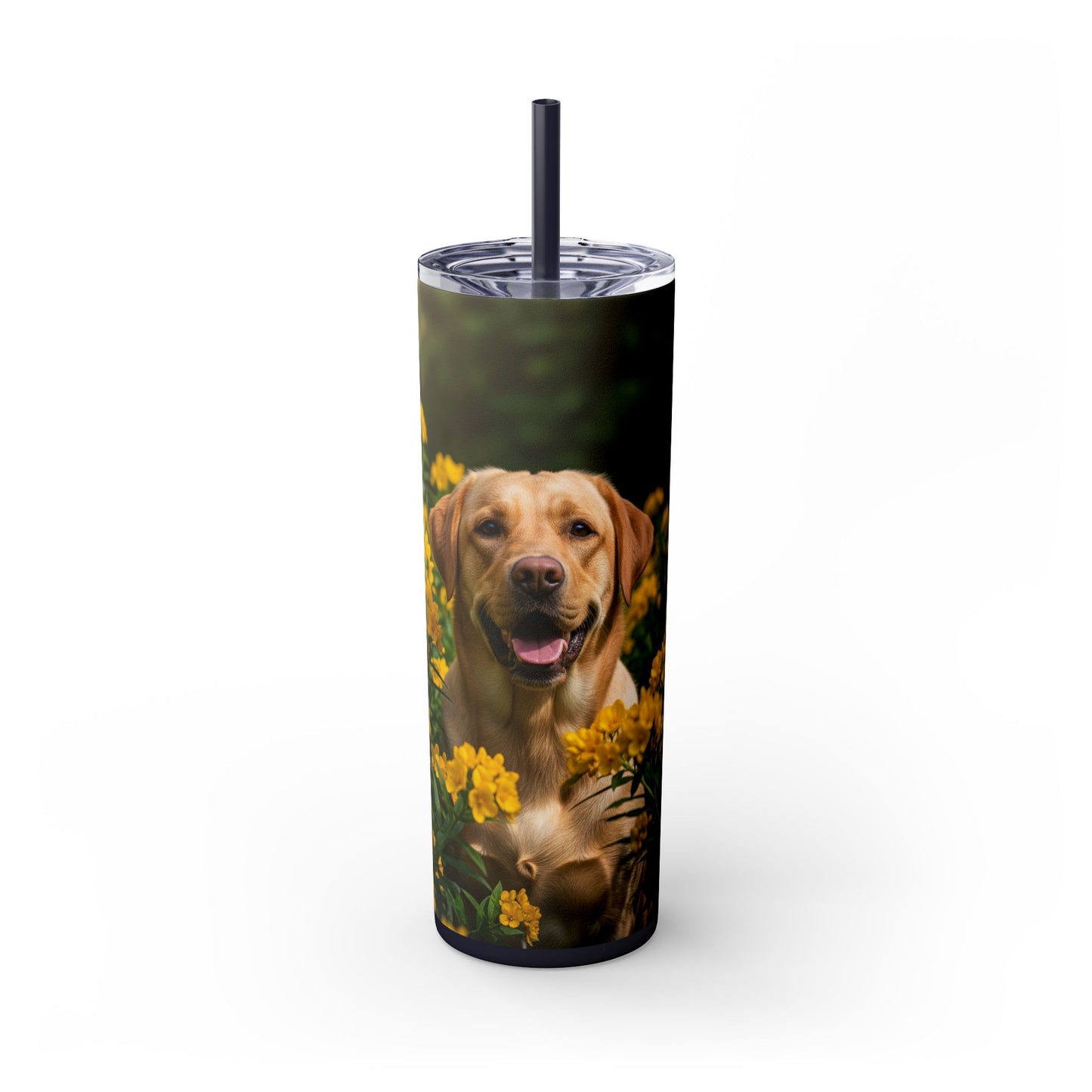 Labrador Retriever Skinny Tumbler with Straw, 20oz