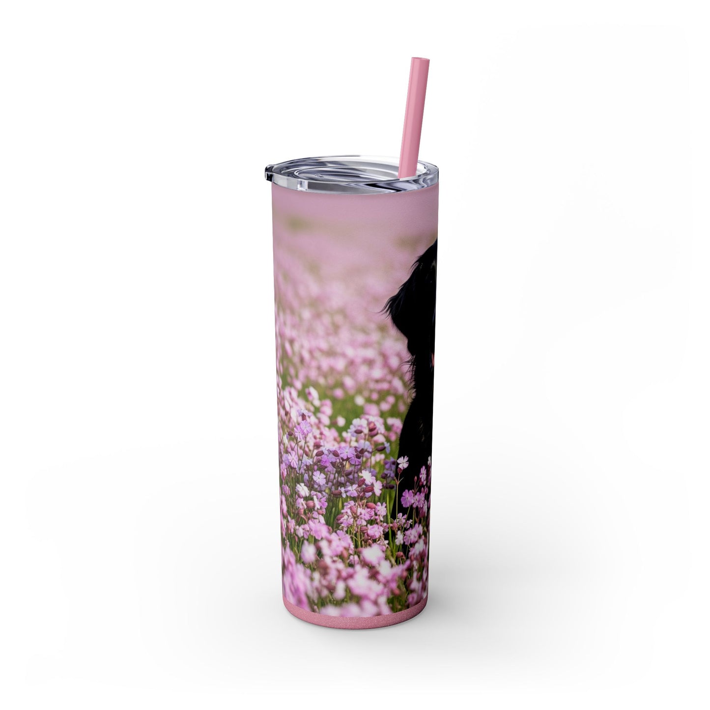 Flat Coated Retriever Skinny Tumbler with Straw, 20oz