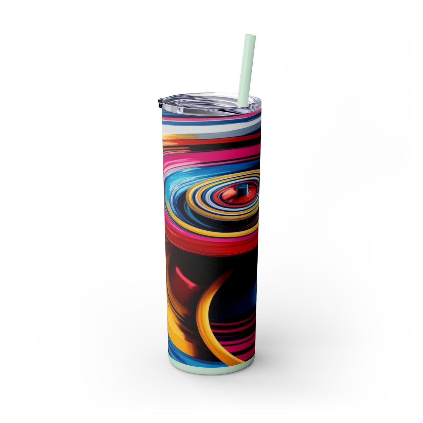 Optical Illusion Skinny Tumbler with Straw, 20oz