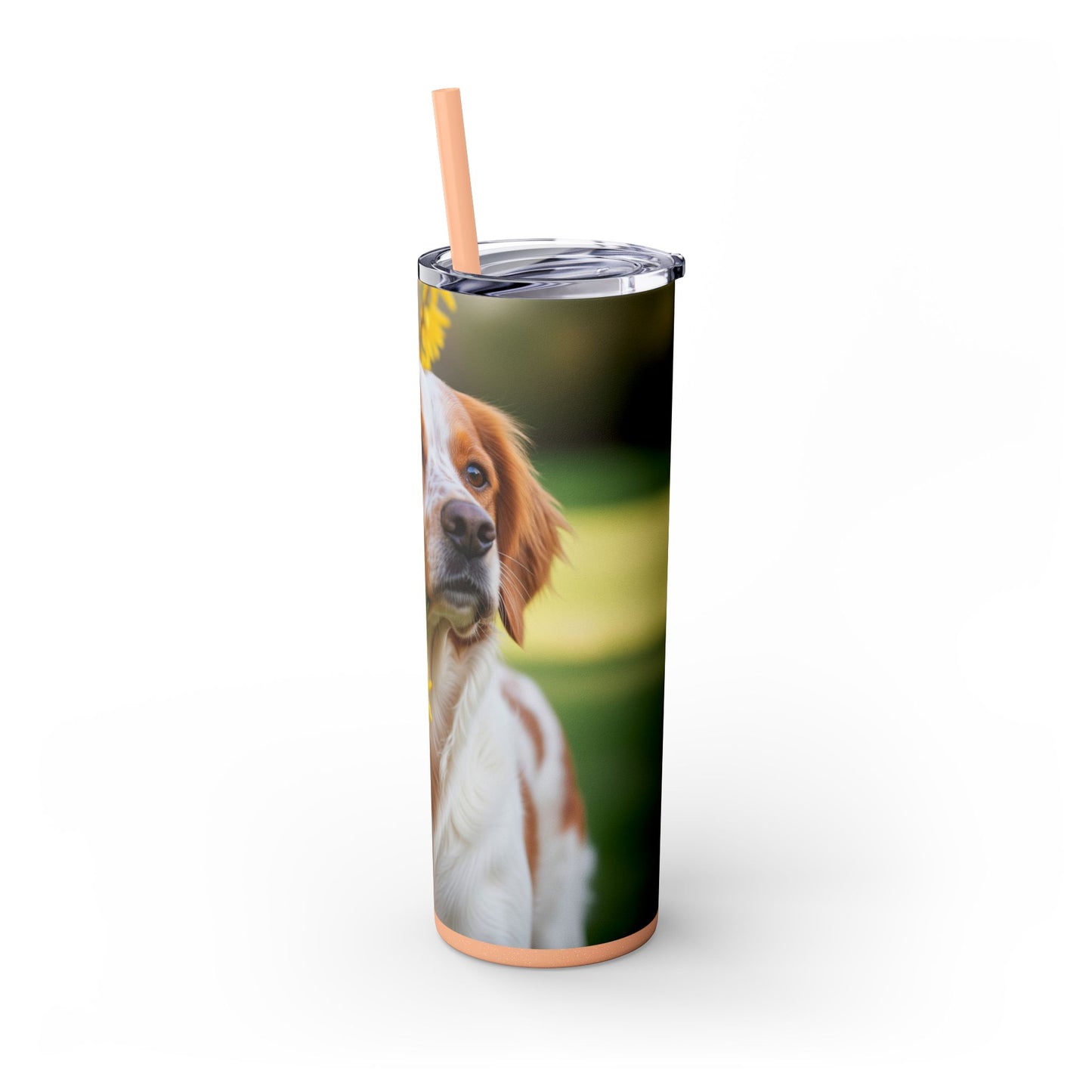 Brittany Dog Tumbler with Straw, 20oz