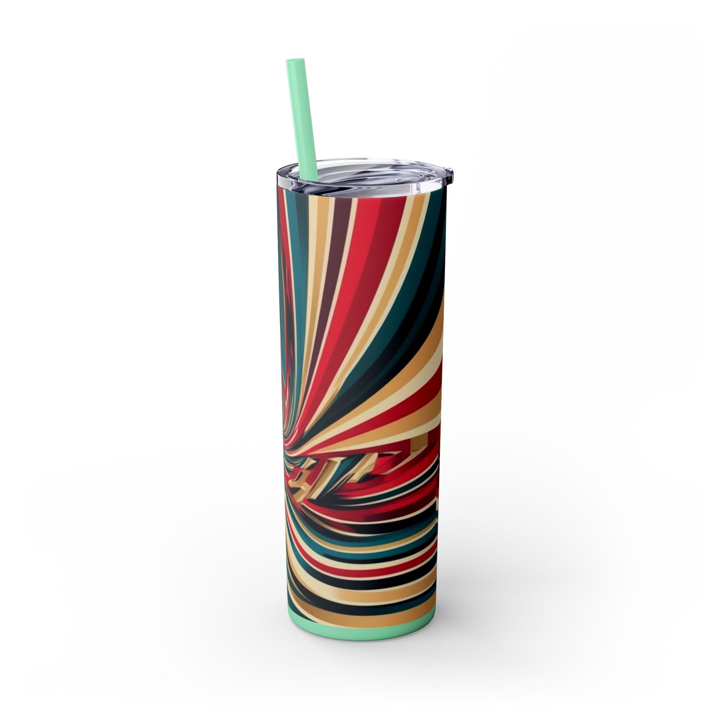Optical Illusion Skinny Tumbler with Straw, 20oz