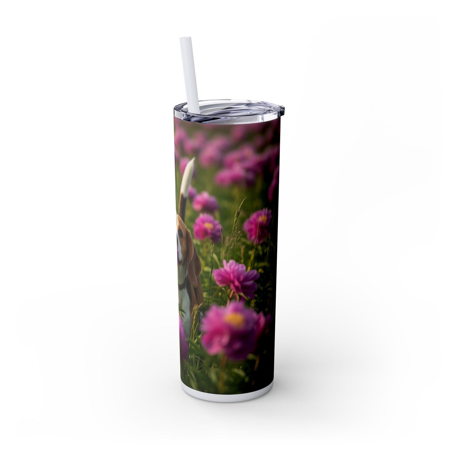 Beagle Skinny Tumbler with Straw, 20oz