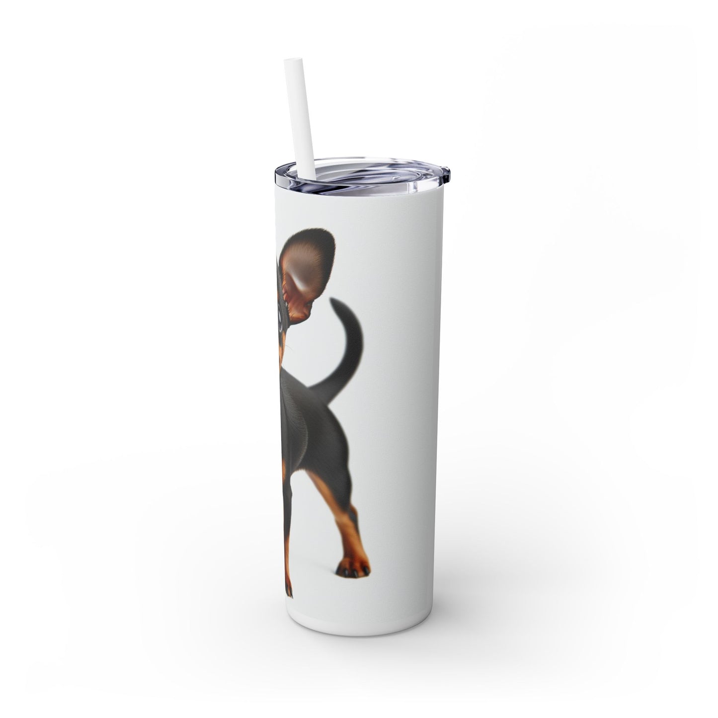 Miniature Pinscher Skinny Tumbler with Straw, 20oz