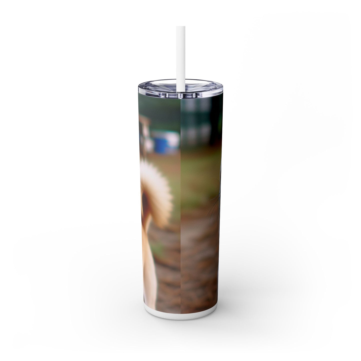 Korean Jindo Dog Tumbler with Straw, 20oz
