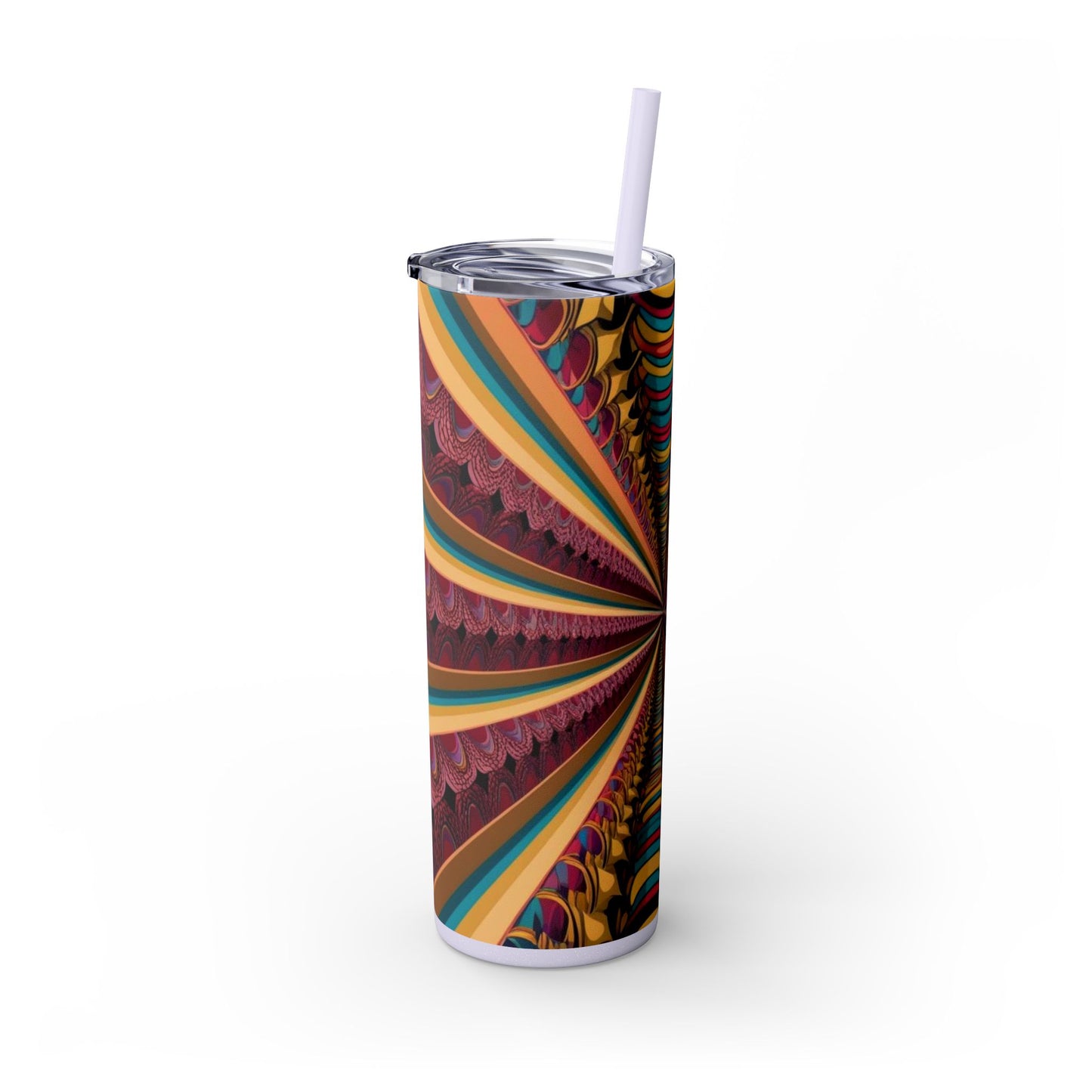 Optical Illusion Skinny Tumbler with Straw, 20oz