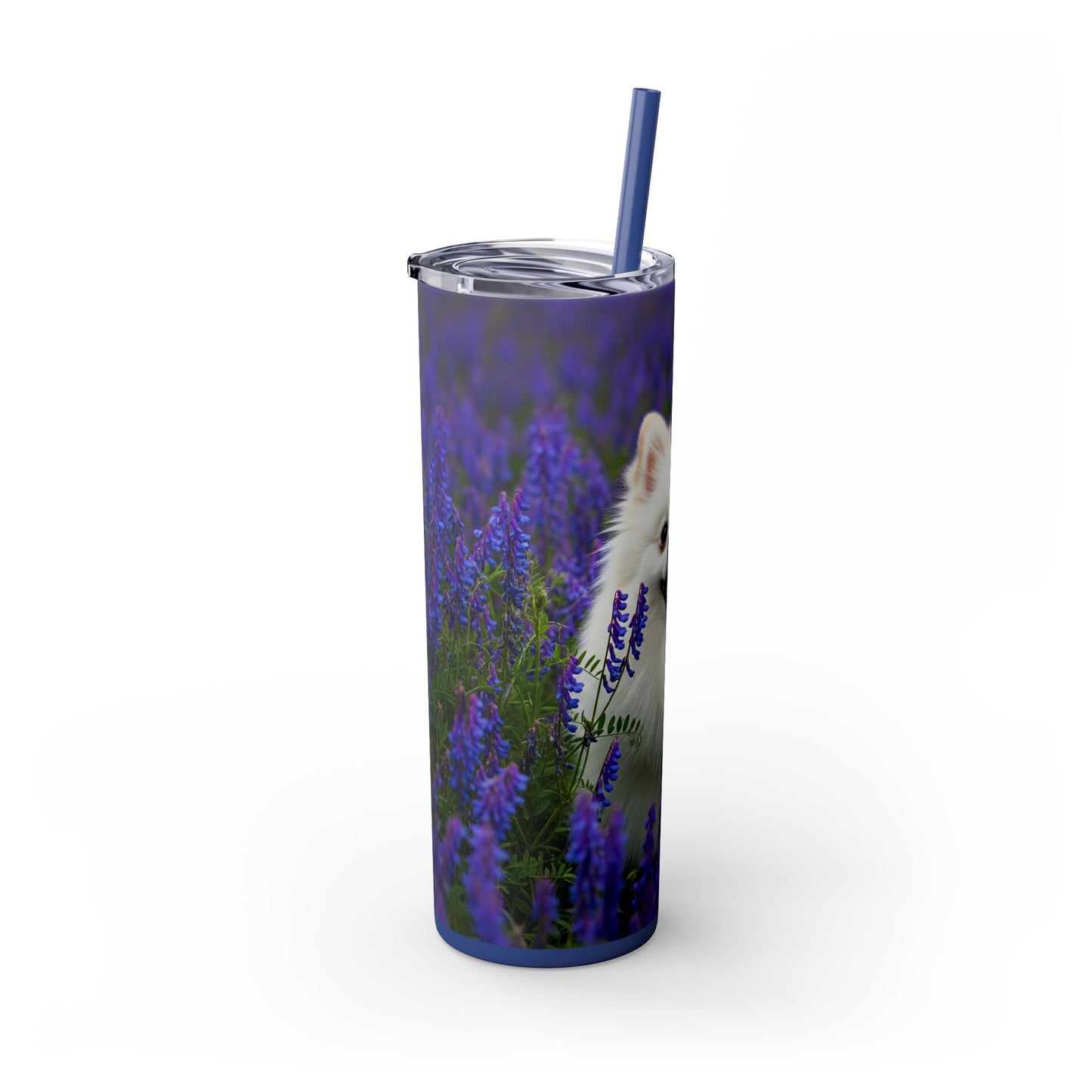 Pomeranian Skinny Tumbler with Straw, 20oz