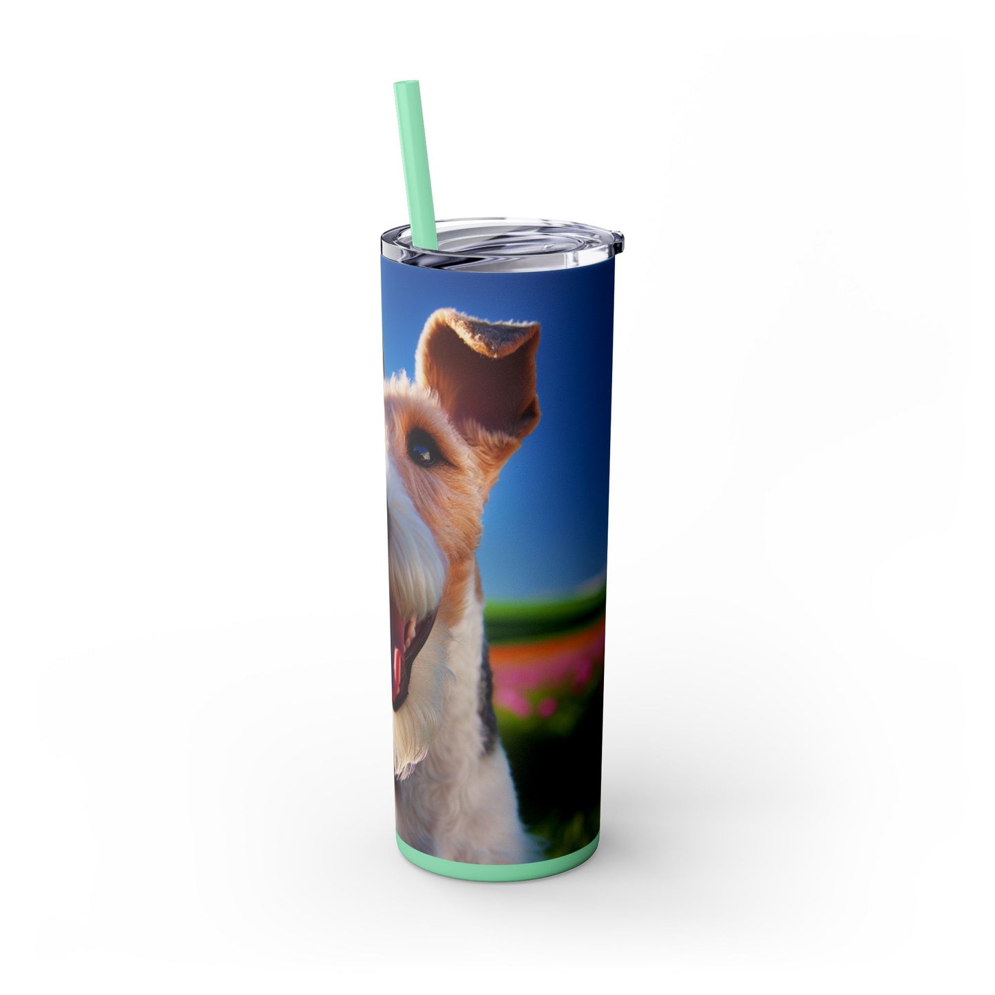 Wire Fox Terrier Skinny Tumbler with Straw, 20oz