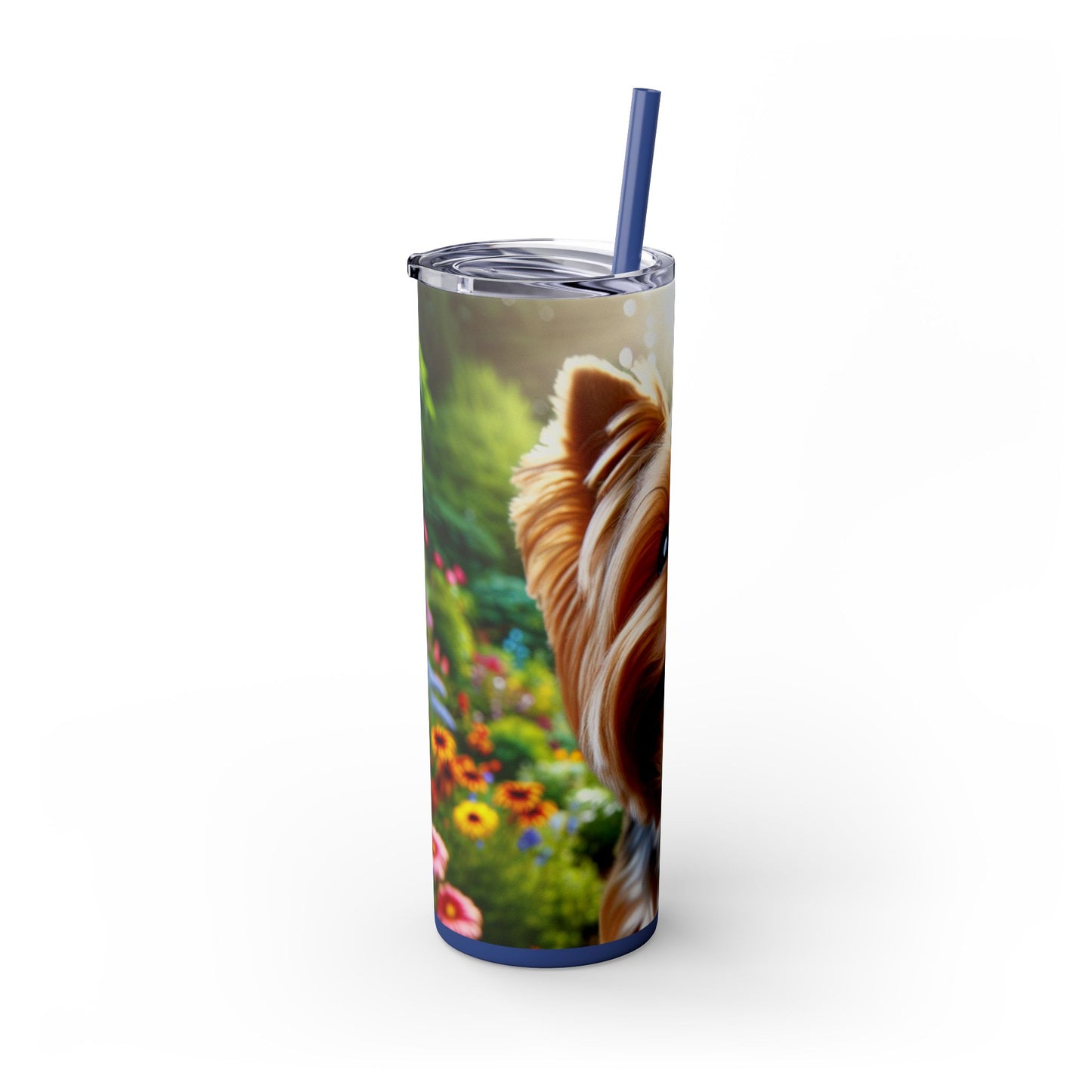 Yorkshire Terrier Skinny Tumbler with Straw, 20oz