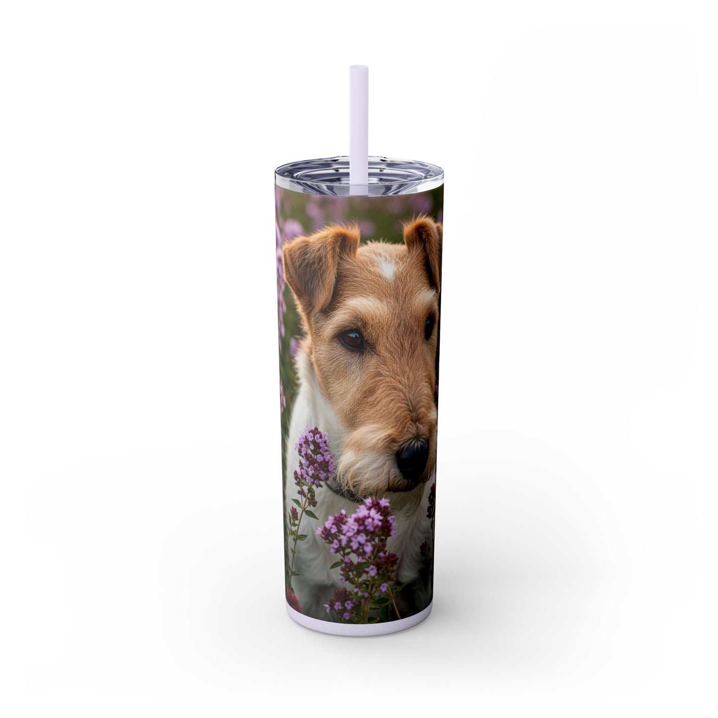 Fox Terrier Tumbler with Straw, 20oz