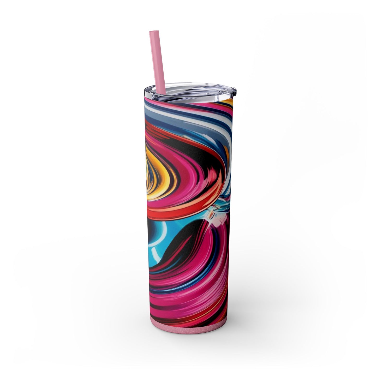 Optical Illusion Skinny Tumbler with Straw, 20oz