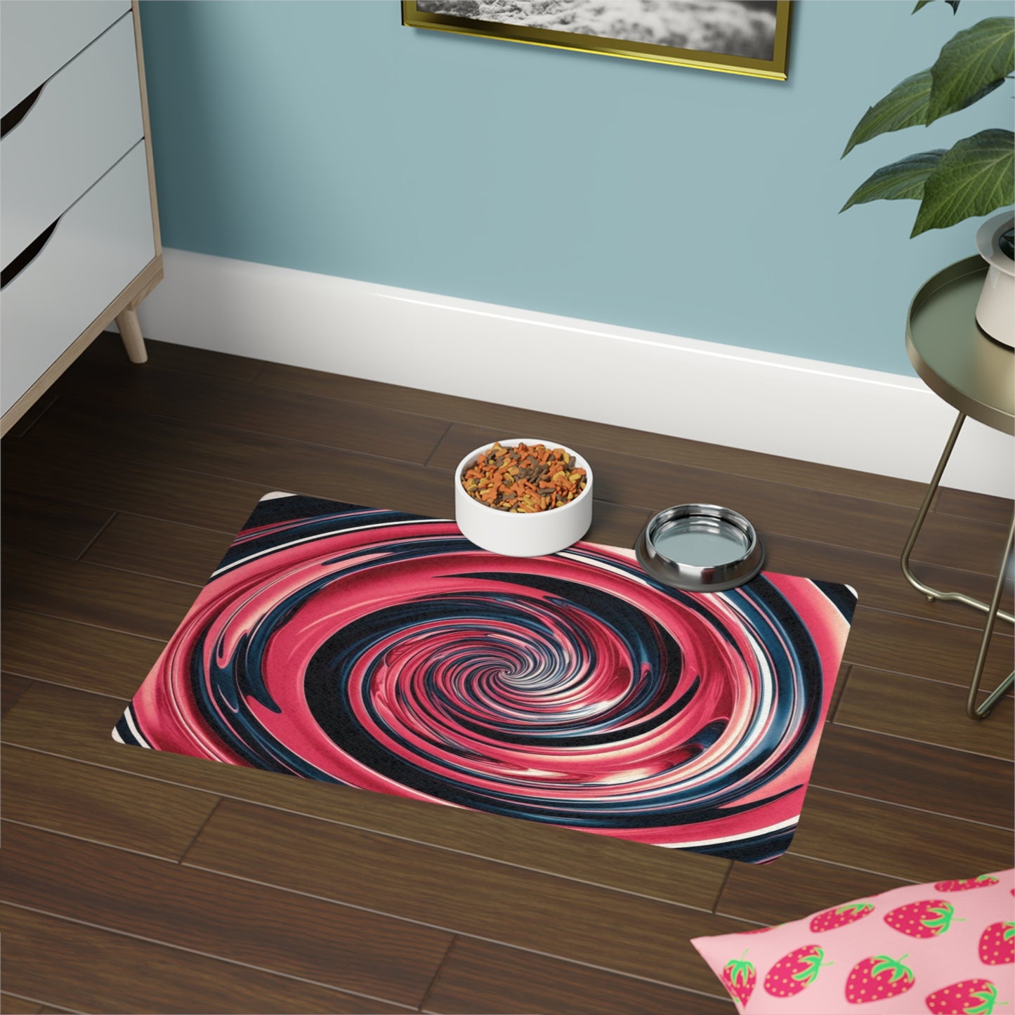 Pet Food Mat (12x18) - Optical Illusion