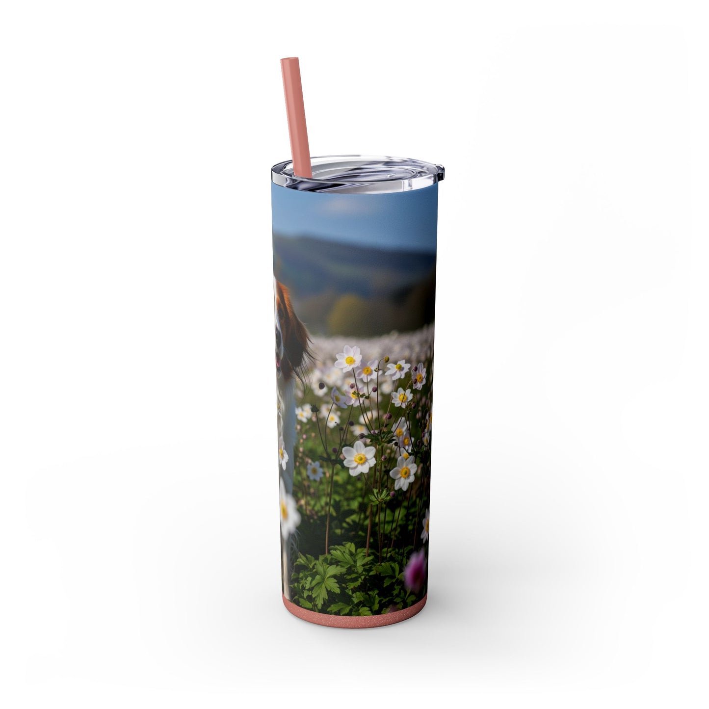 Nederlandse Kooikerhondje Skinny Tumbler with Straw, 20oz