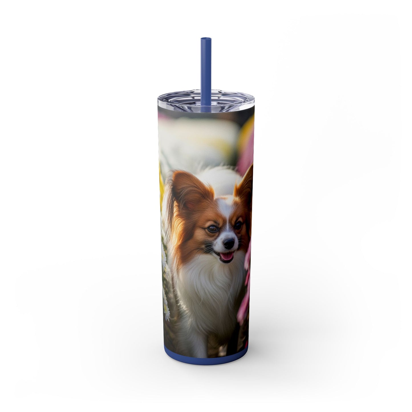 Papillon Skinny Tumbler with Straw, 20oz