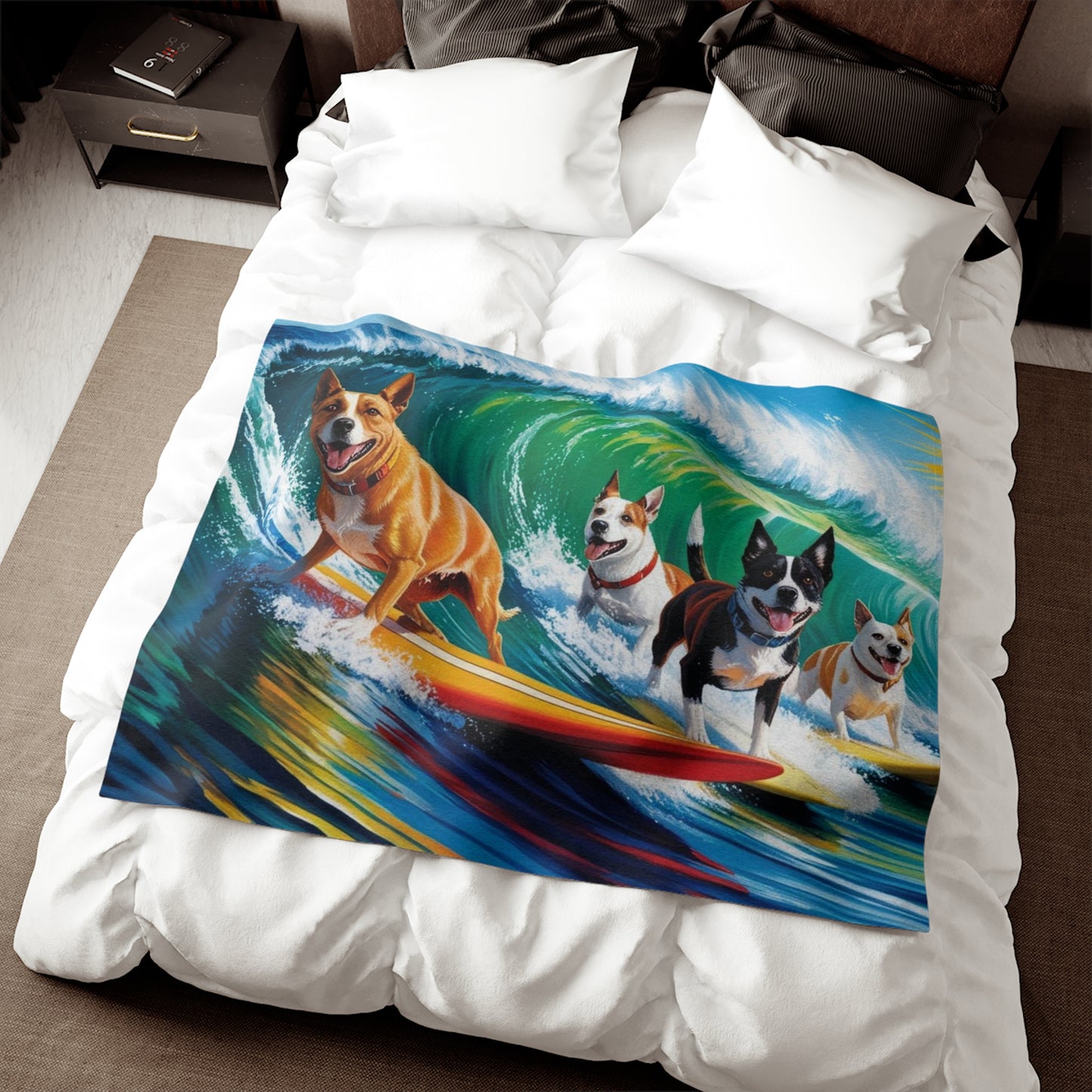 Surf Dogs Sweatshirt Blanket