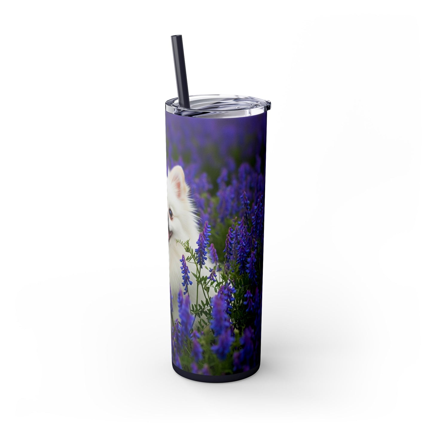 Pomeranian Skinny Tumbler with Straw, 20oz