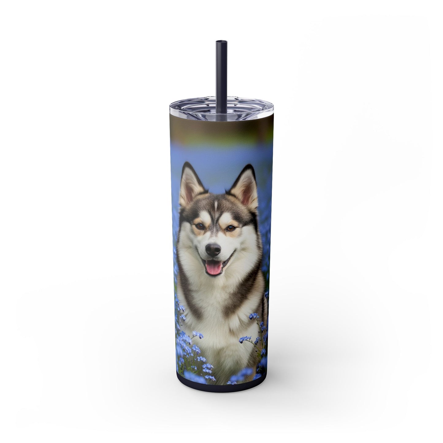 Alaskan Klee Kai Skinny Tumbler with Straw, 20oz