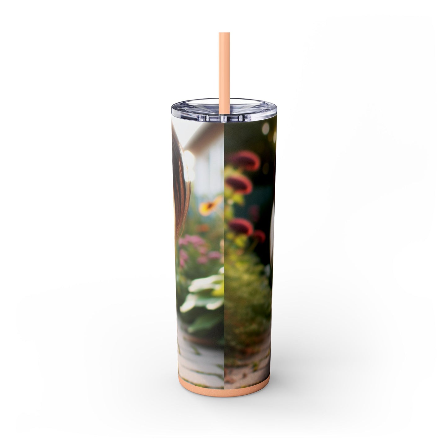 Papillon Skinny Tumbler with Straw, 20oz