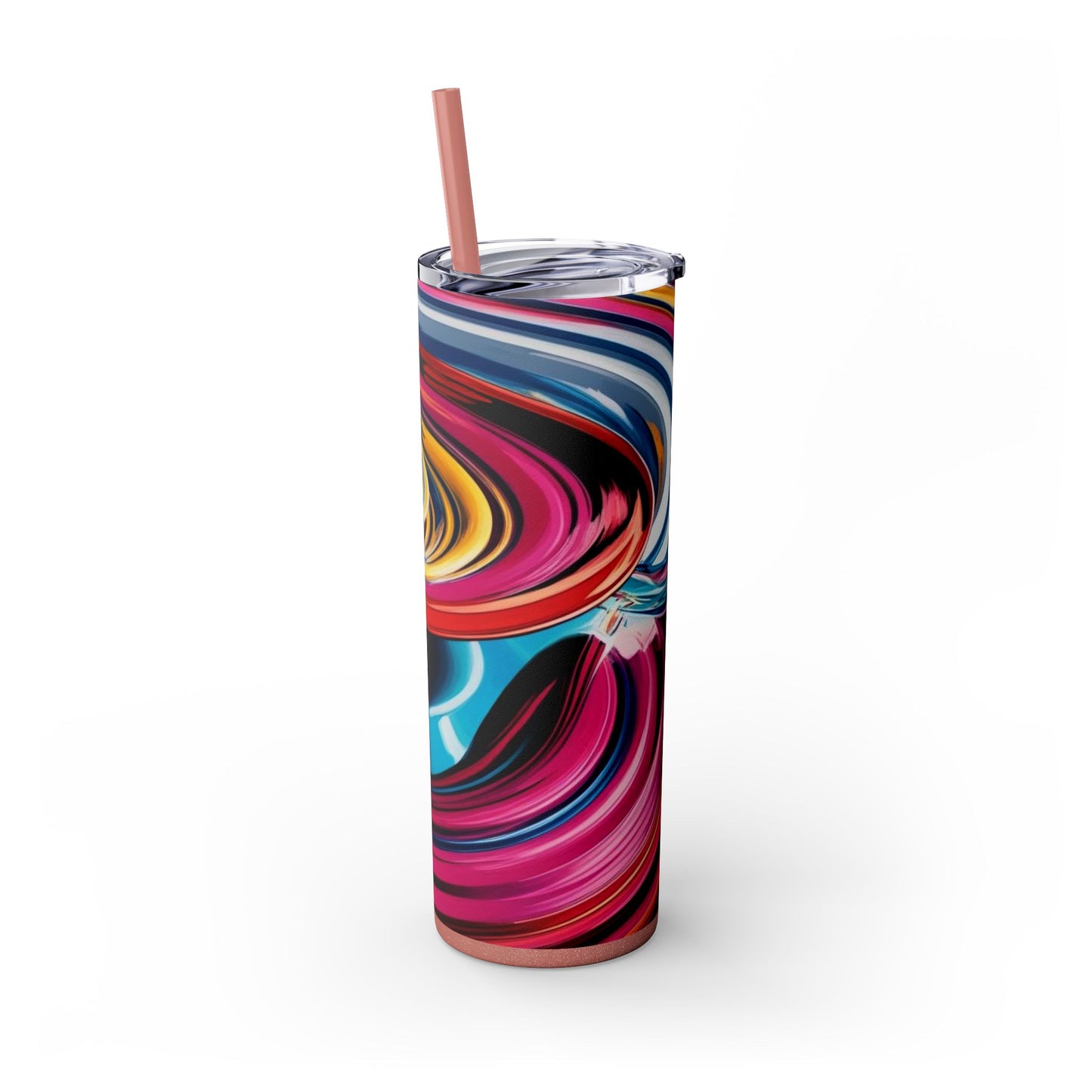 Optical Illusion Skinny Tumbler with Straw, 20oz