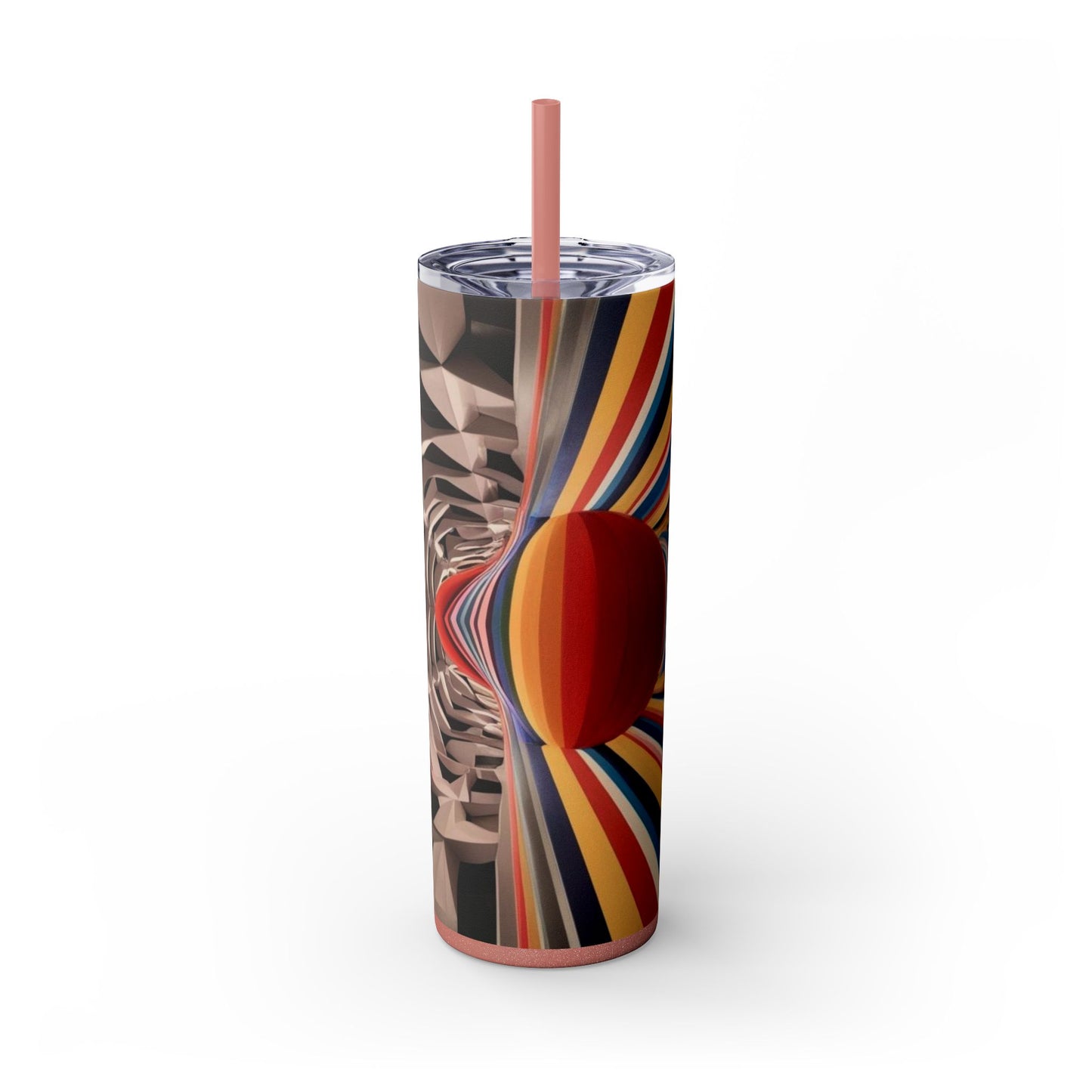 Optical Illusion Skinny Tumbler with Straw, 20oz