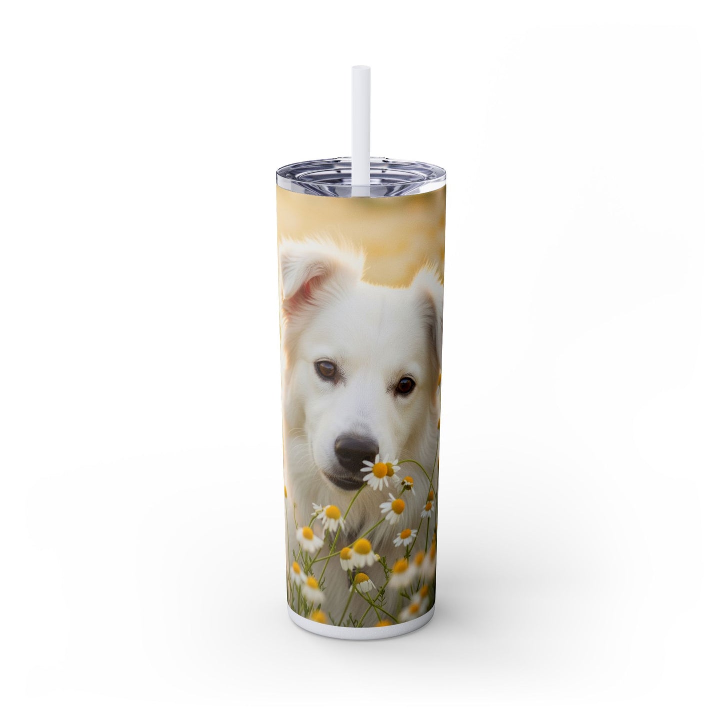 Russkaya Tsvetnaya Bolonka Tumbler with Straw, 20oz