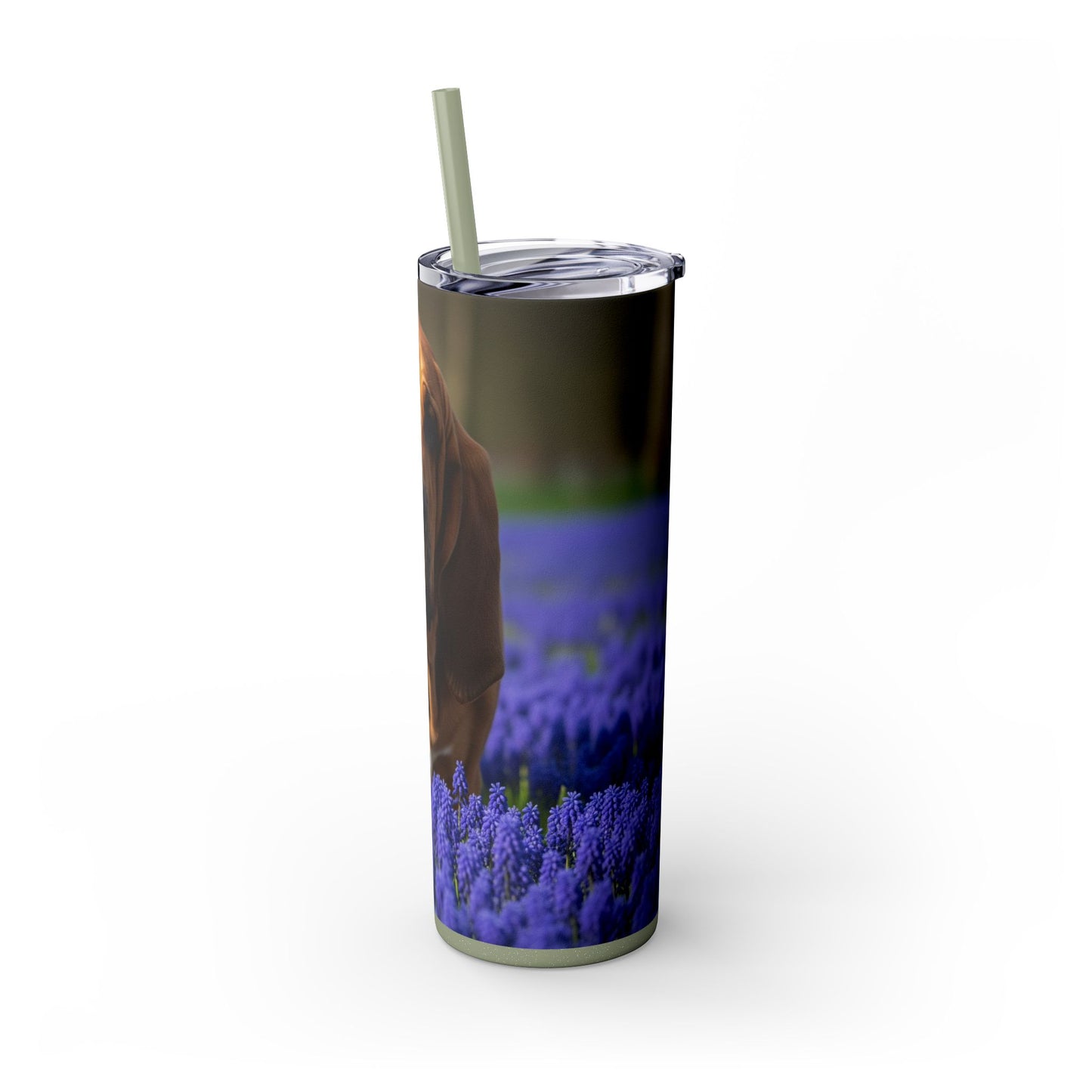 Bloodhound Skinny Tumbler with Straw, 20oz