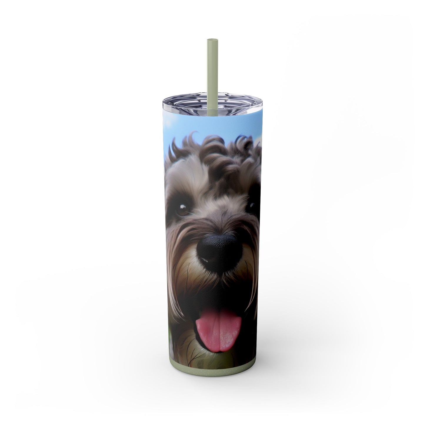 Schnoodle Skinny Tumbler with Straw, 20oz