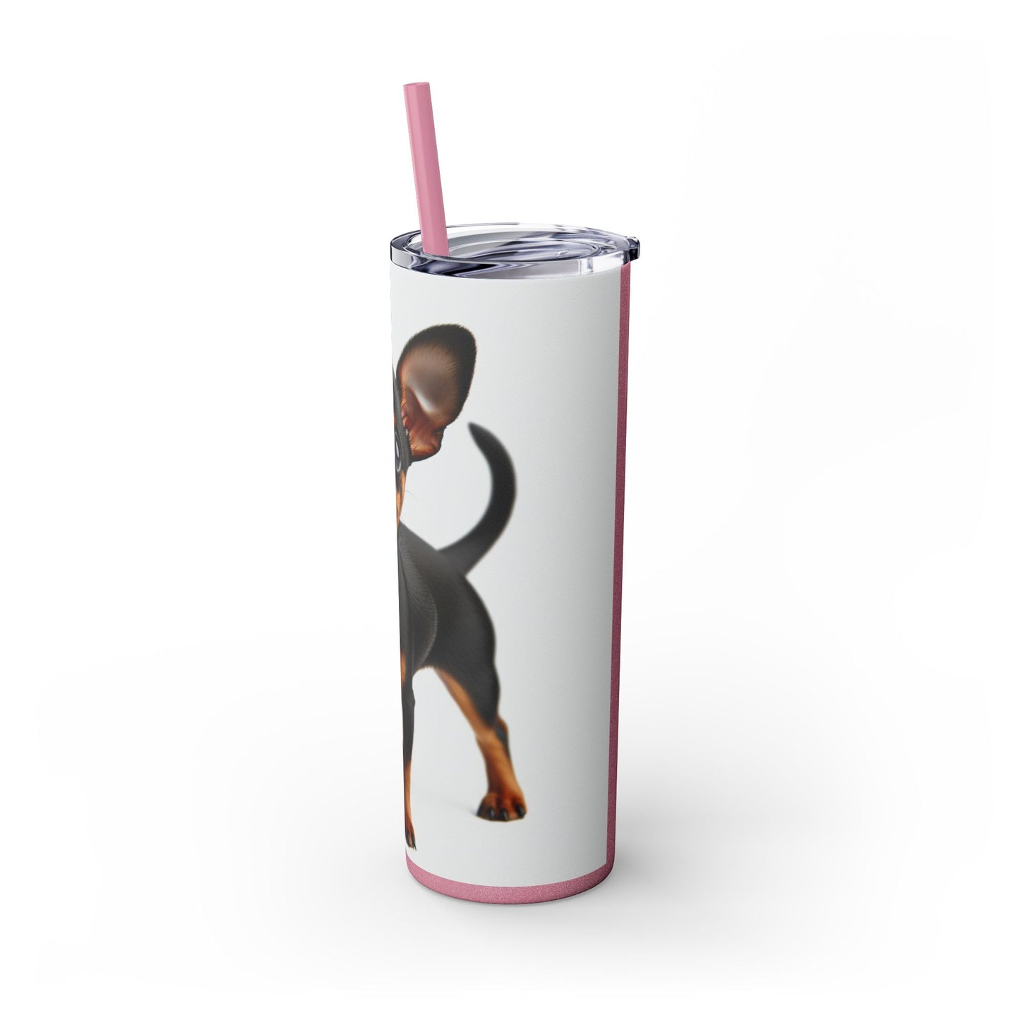 Miniature Pinscher Skinny Tumbler with Straw, 20oz
