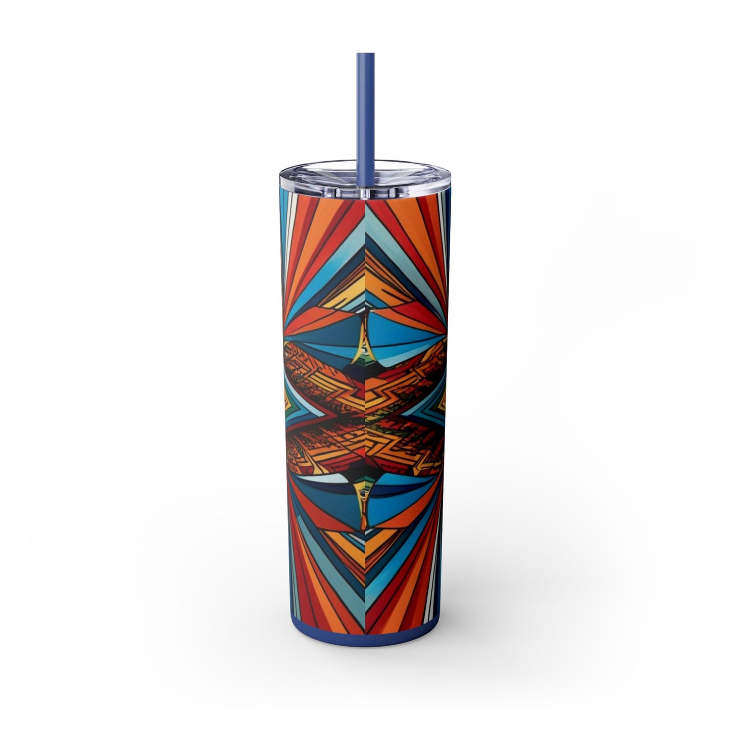 Optical Illusion Skinny Tumbler with Straw, 20oz