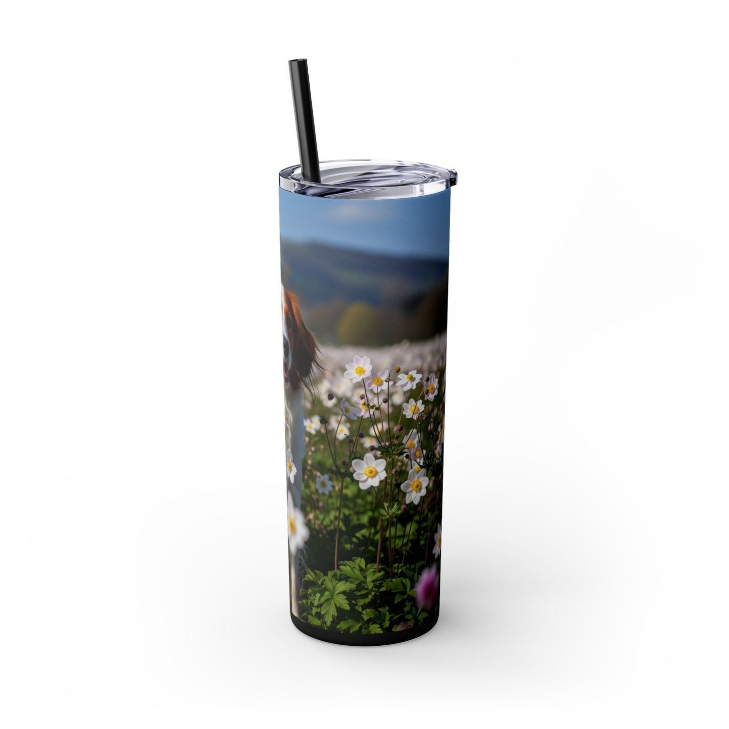 Nederlandse Kooikerhondje Skinny Tumbler with Straw, 20oz
