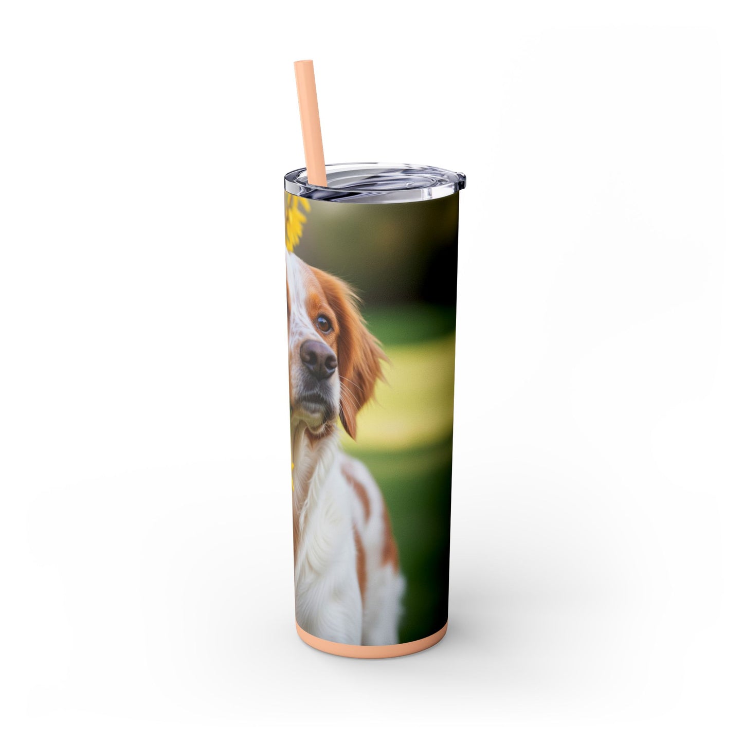 Brittany Dog Tumbler with Straw, 20oz