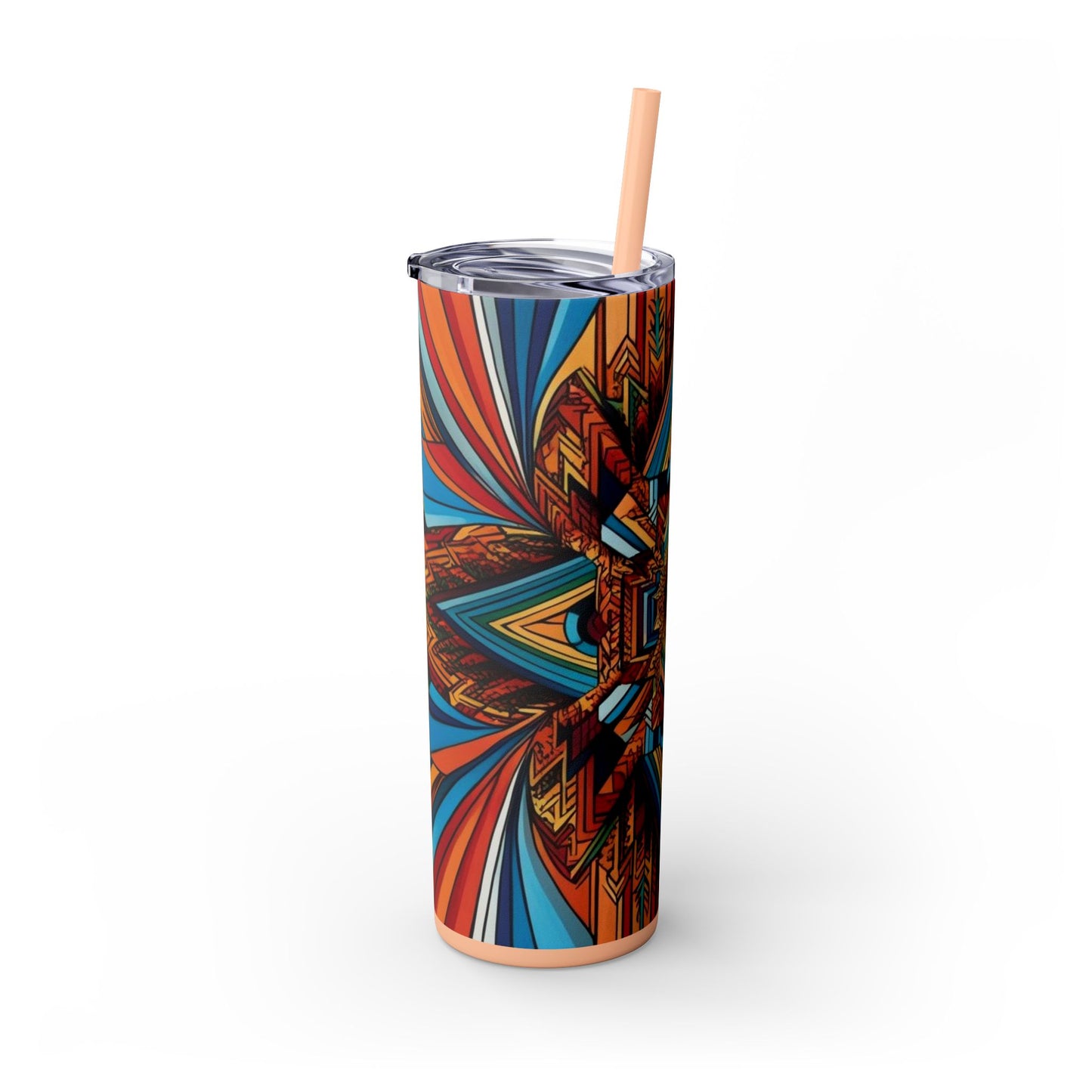 Optical Illusion Skinny Tumbler with Straw, 20oz