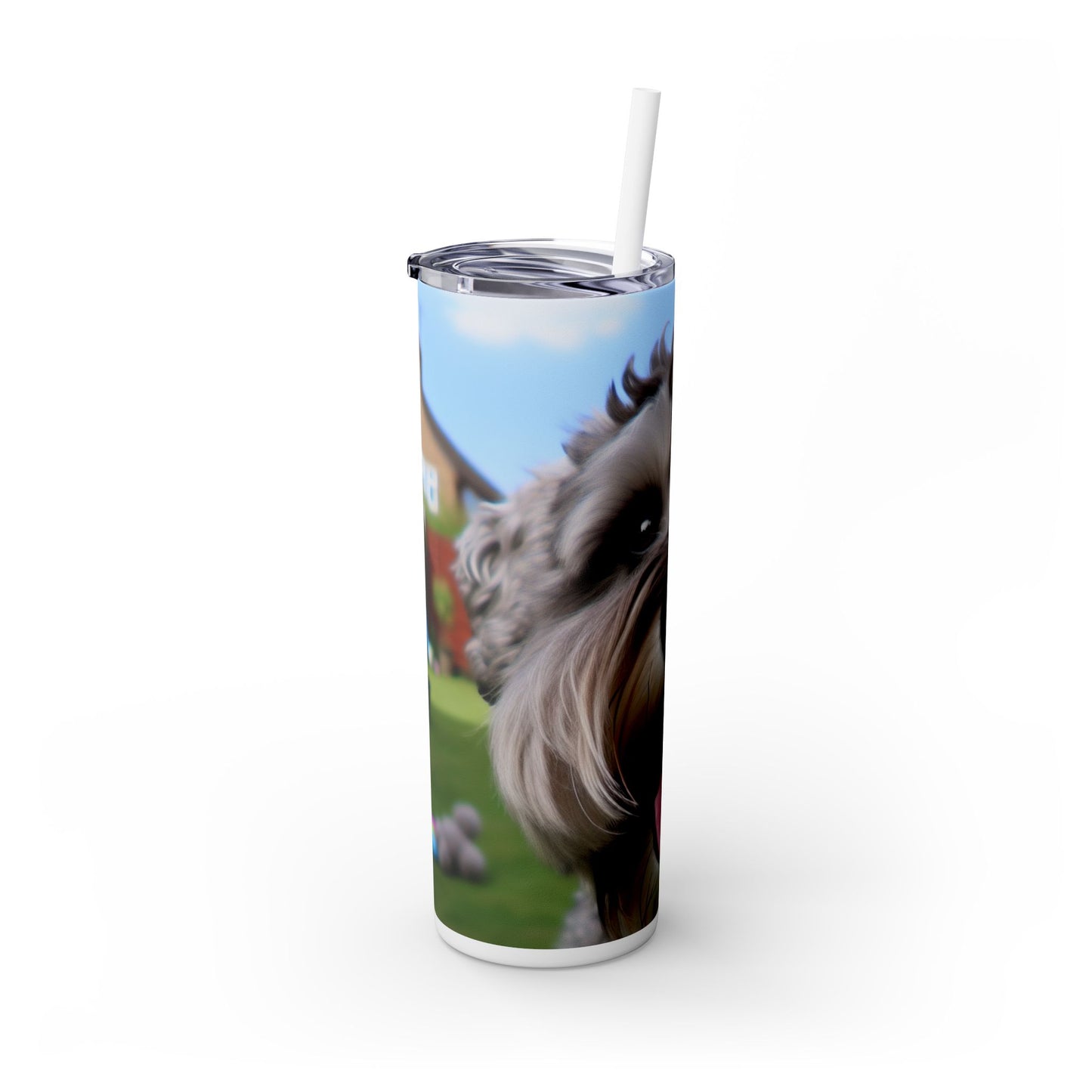 Schnoodle Skinny Tumbler with Straw, 20oz