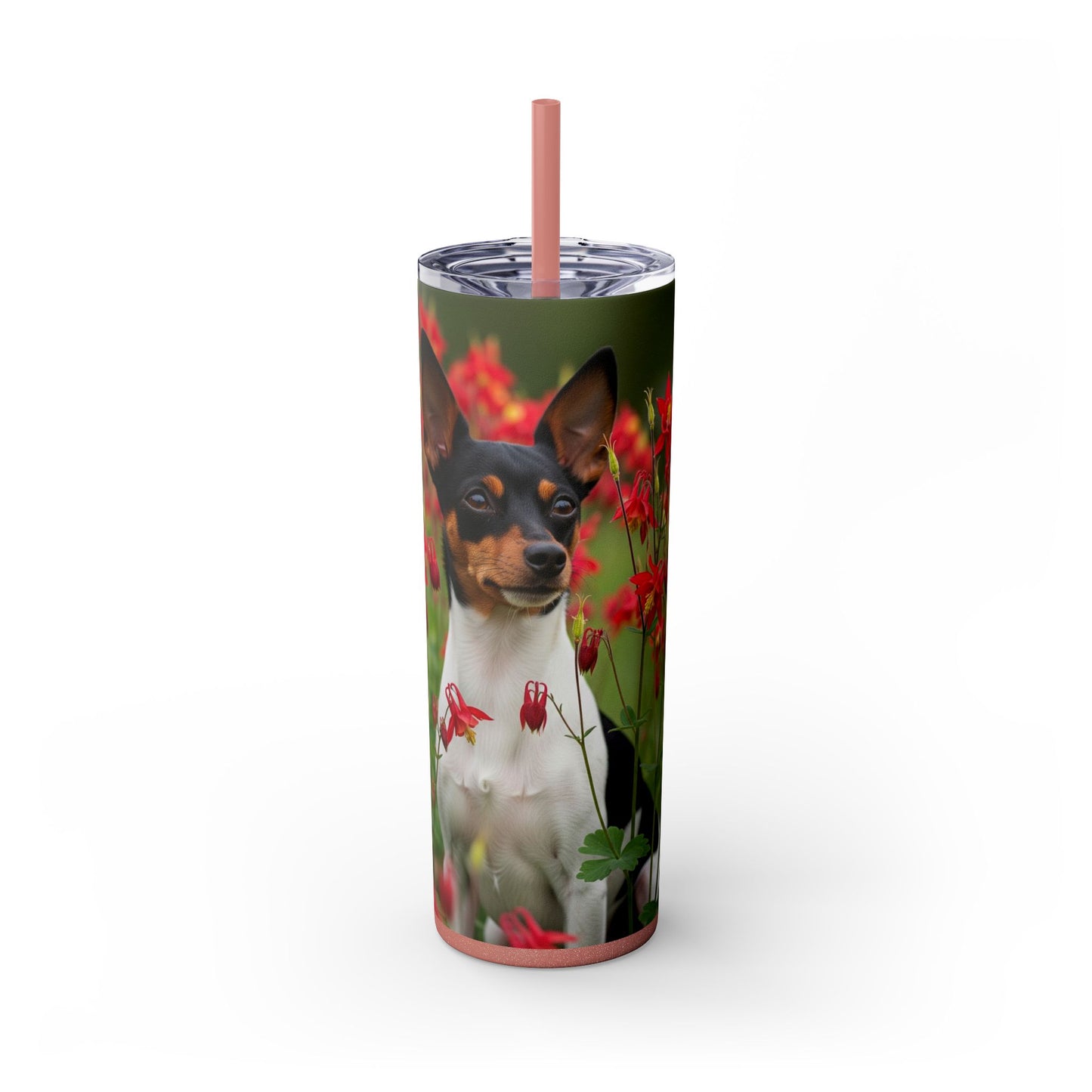 Toy Fox Terrier Tumbler with Straw, 20oz