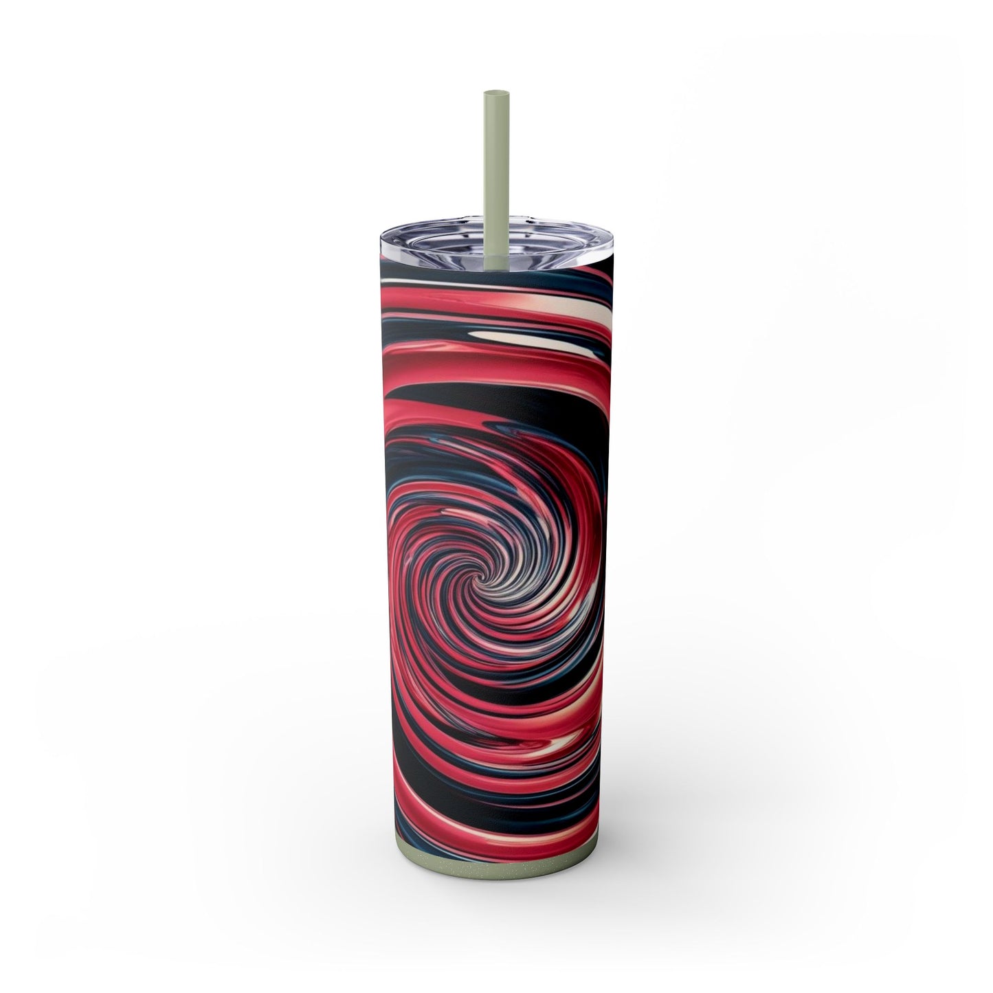 Optical Illusion Skinny Tumbler with Straw, 20oz