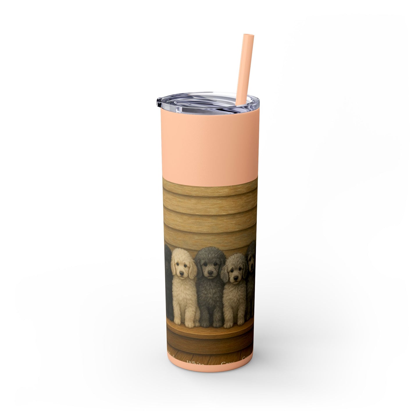 Poodle puppies Tumbler with Straw, 20oz