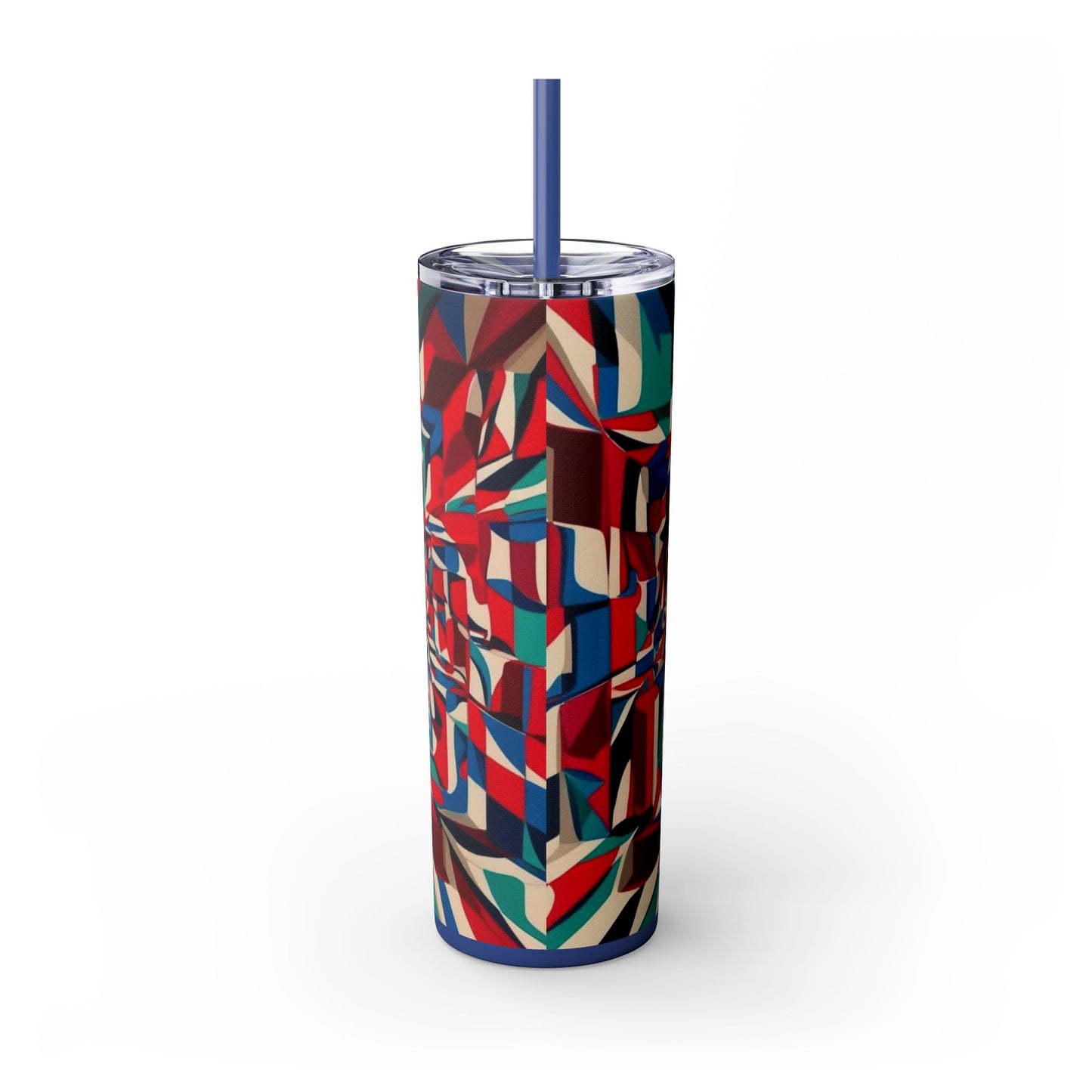 Optical Illusion Skinny Tumbler with Straw, 20oz
