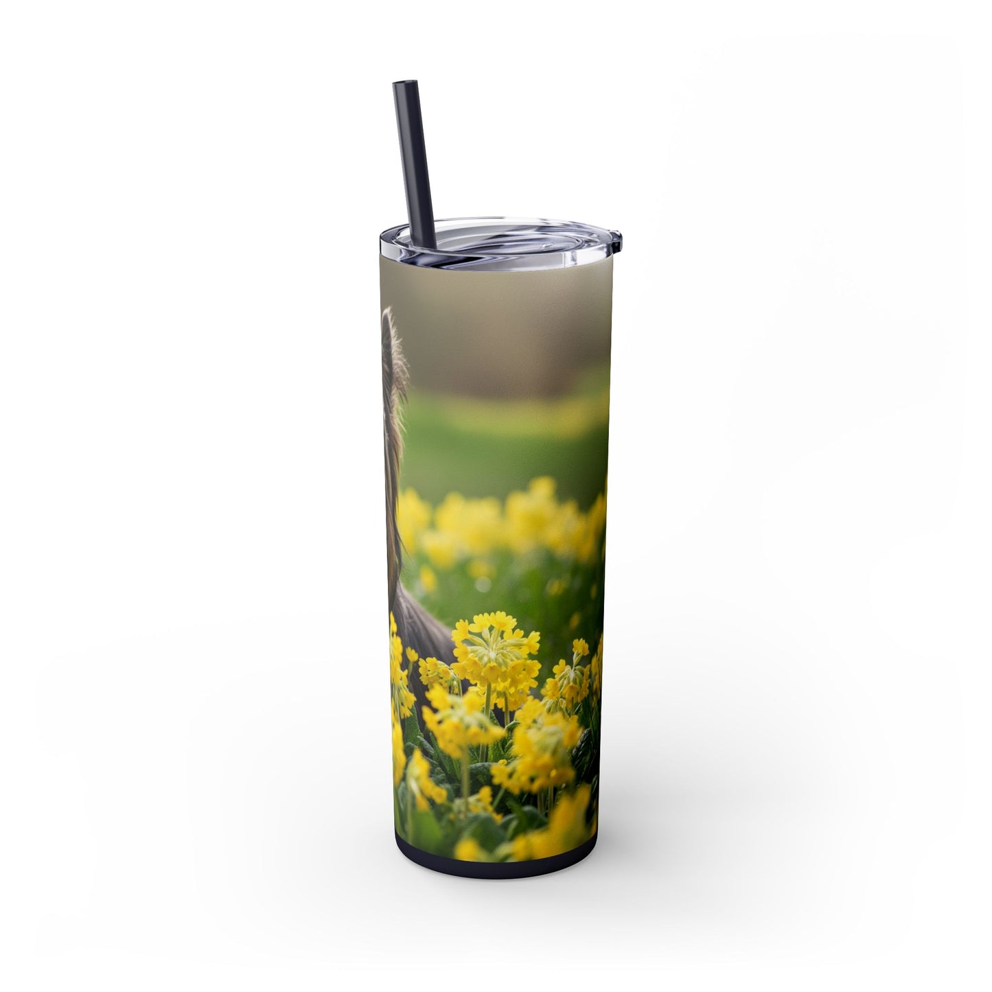 Skye Terrier Skinny Tumbler with Straw, 20oz