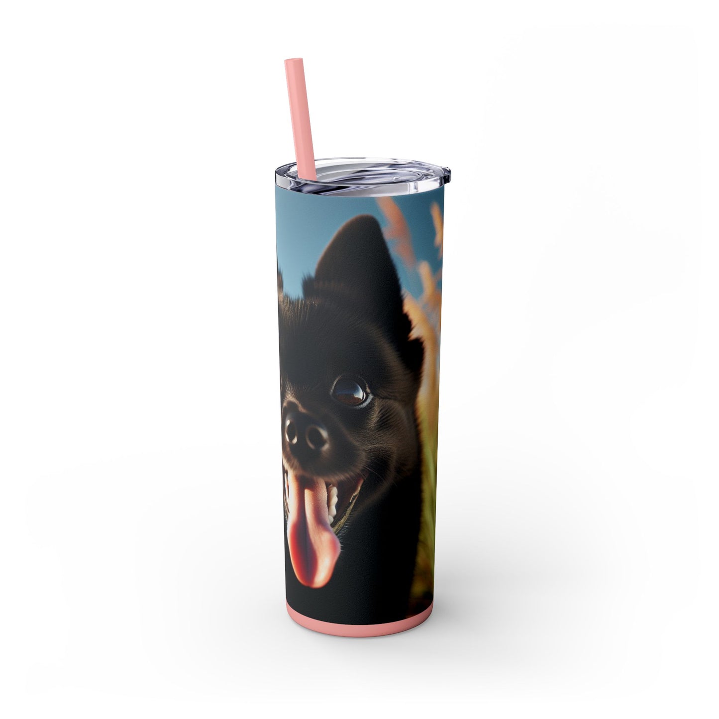 Schipperke Skinny Tumbler with Straw, 20oz