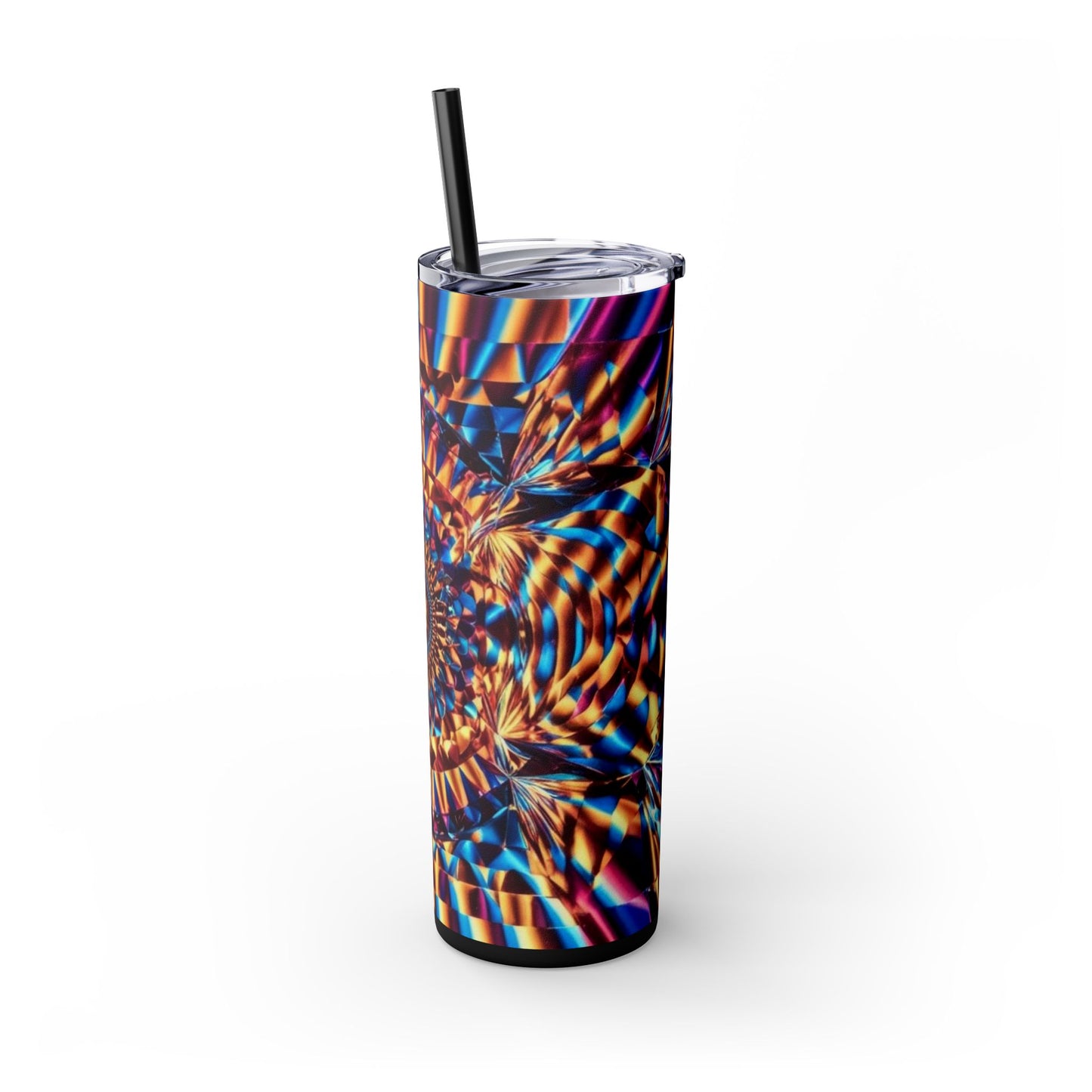 Optical Illusion Skinny Tumbler with Straw, 20oz