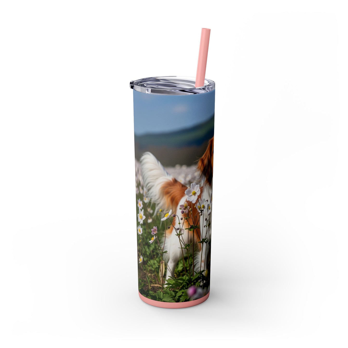 Nederlandse Kooikerhondje Skinny Tumbler with Straw, 20oz