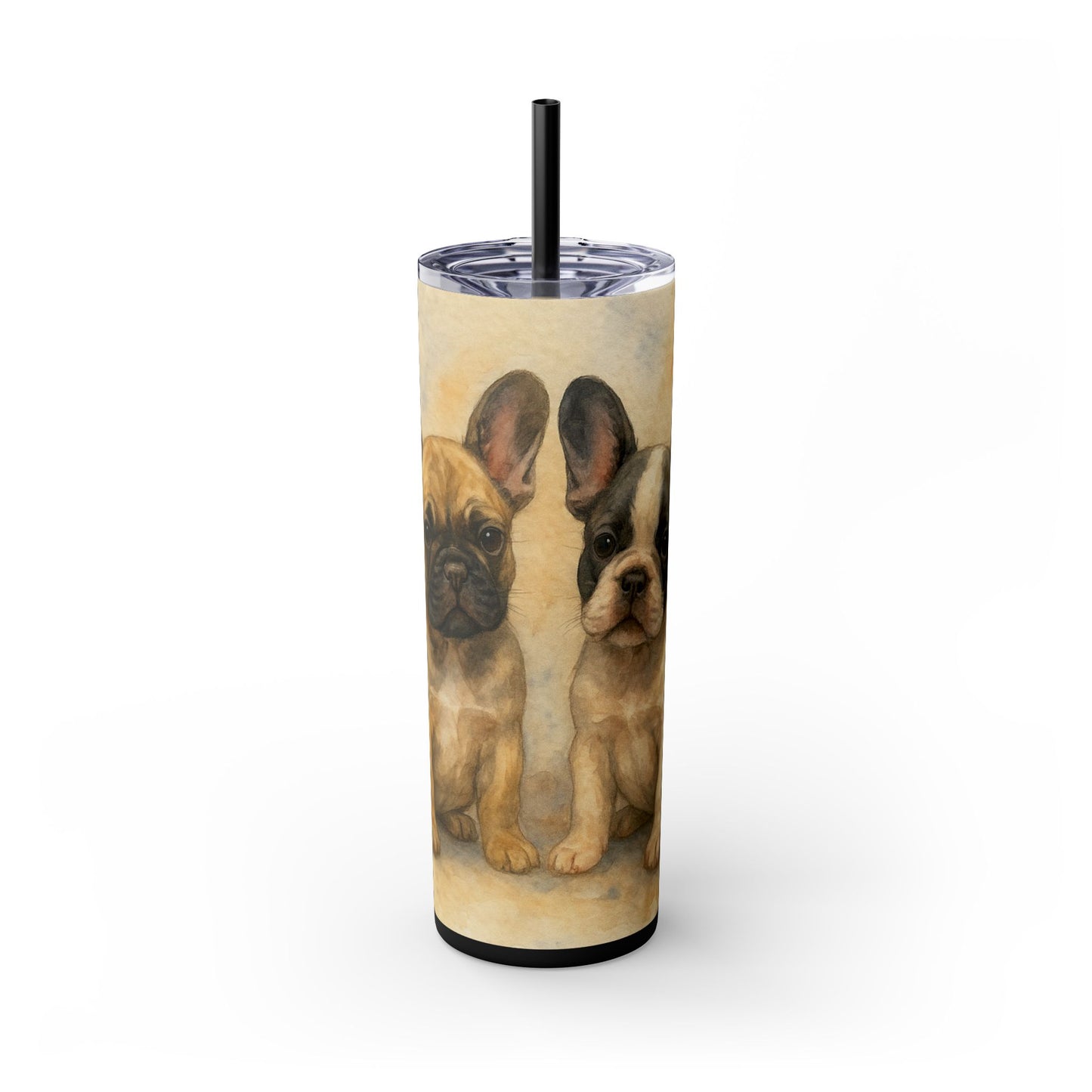 French Bulldog puppies Tumbler with Straw, 20oz
