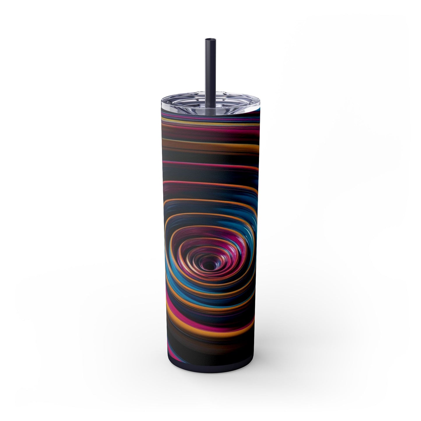 Optical Illusion Skinny Tumbler with Straw, 20oz