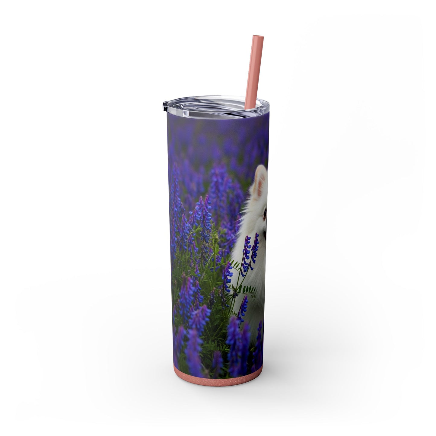 Pomeranian Skinny Tumbler with Straw, 20oz