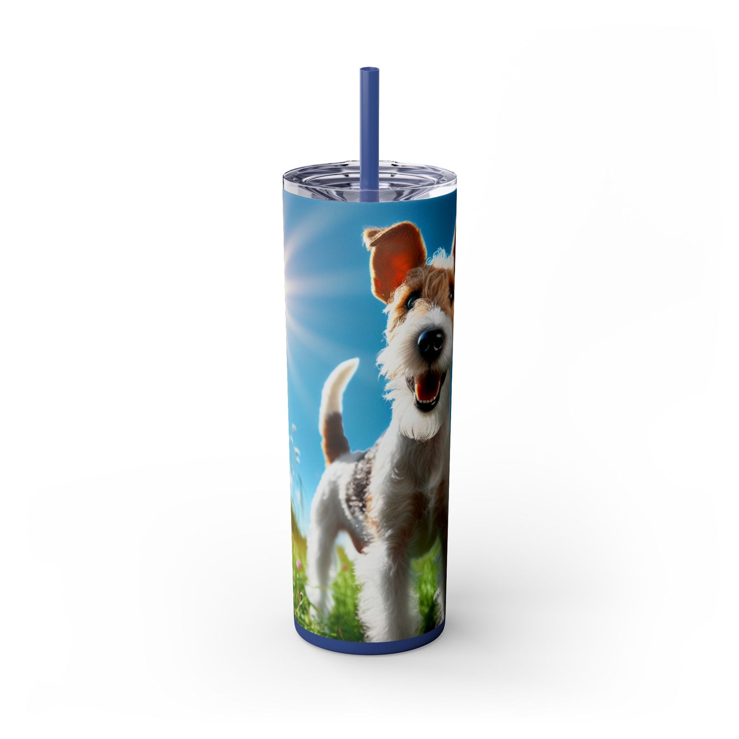 Fox Terrier Tumbler with Straw, 20oz