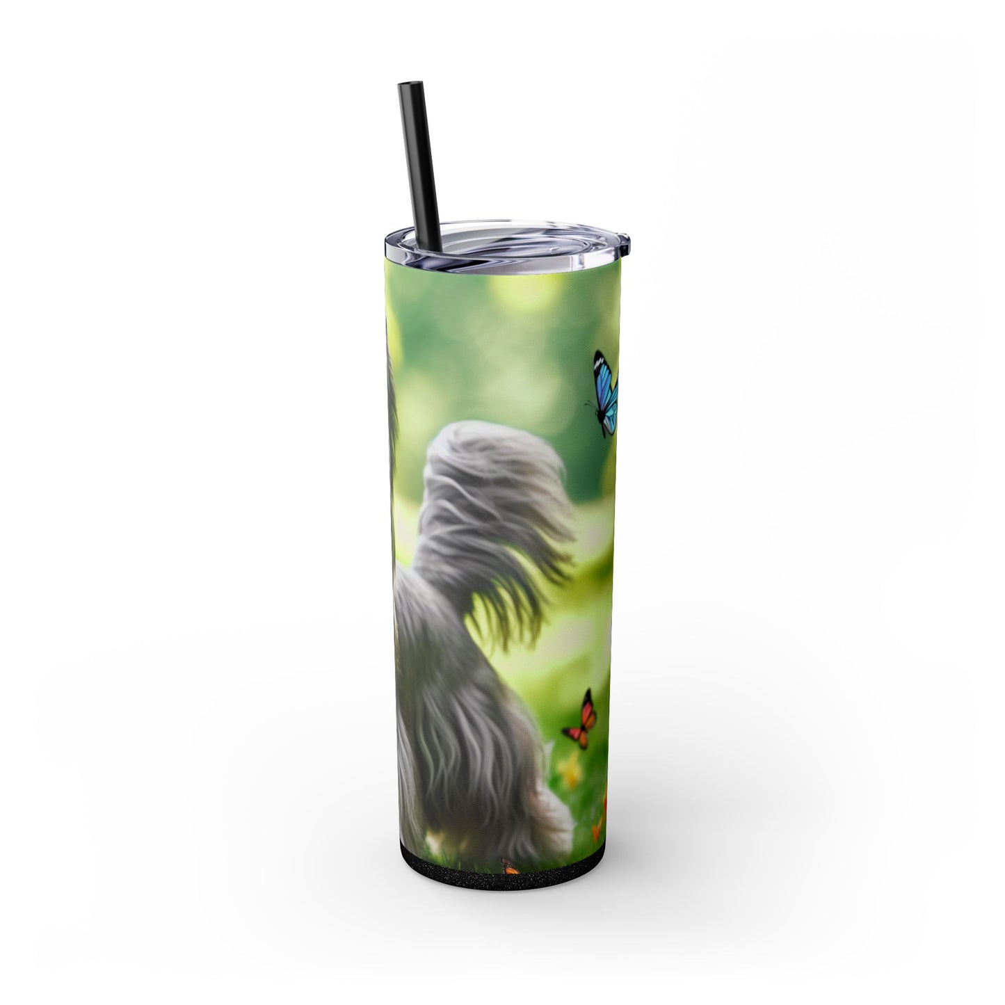 Skye Terrier Skinny Tumbler with Straw, 20oz