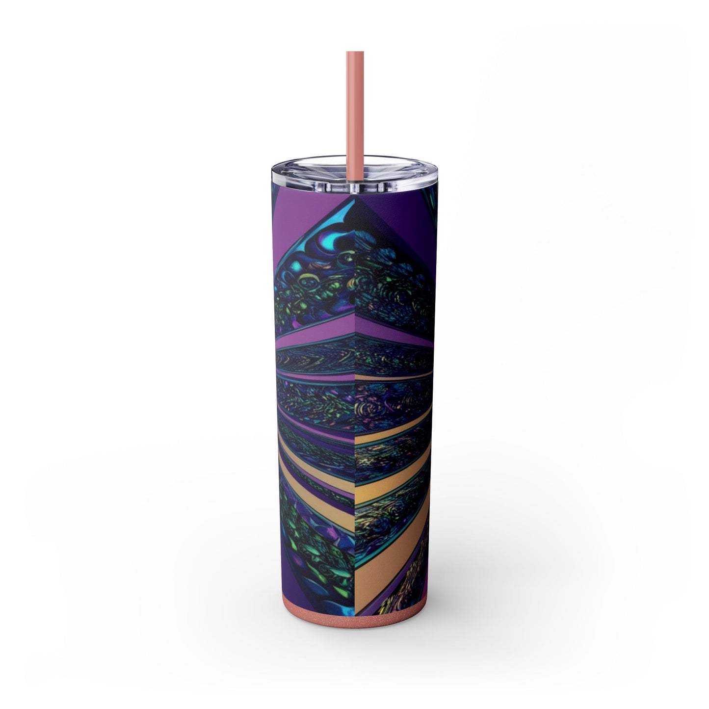Optical Illusion Skinny Tumbler with Straw, 20oz