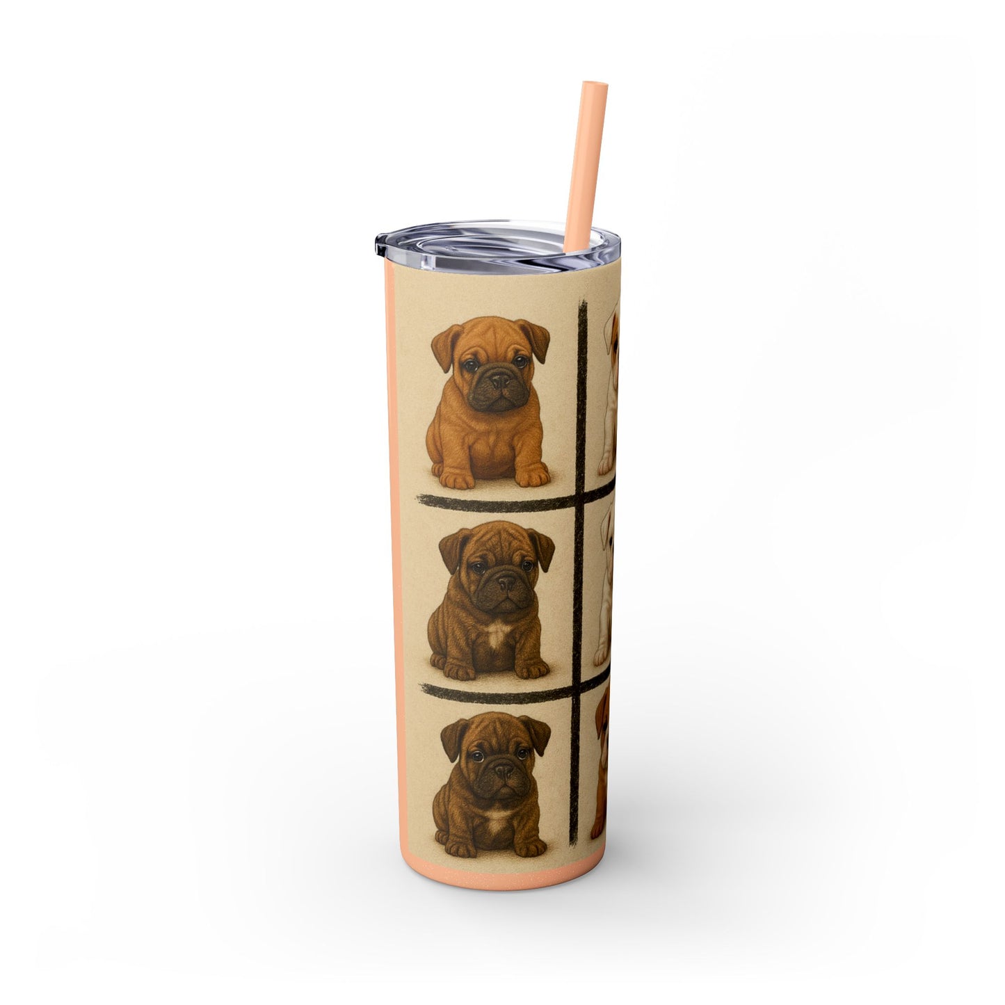 Bulldog puppies Tumbler with Straw, 20oz