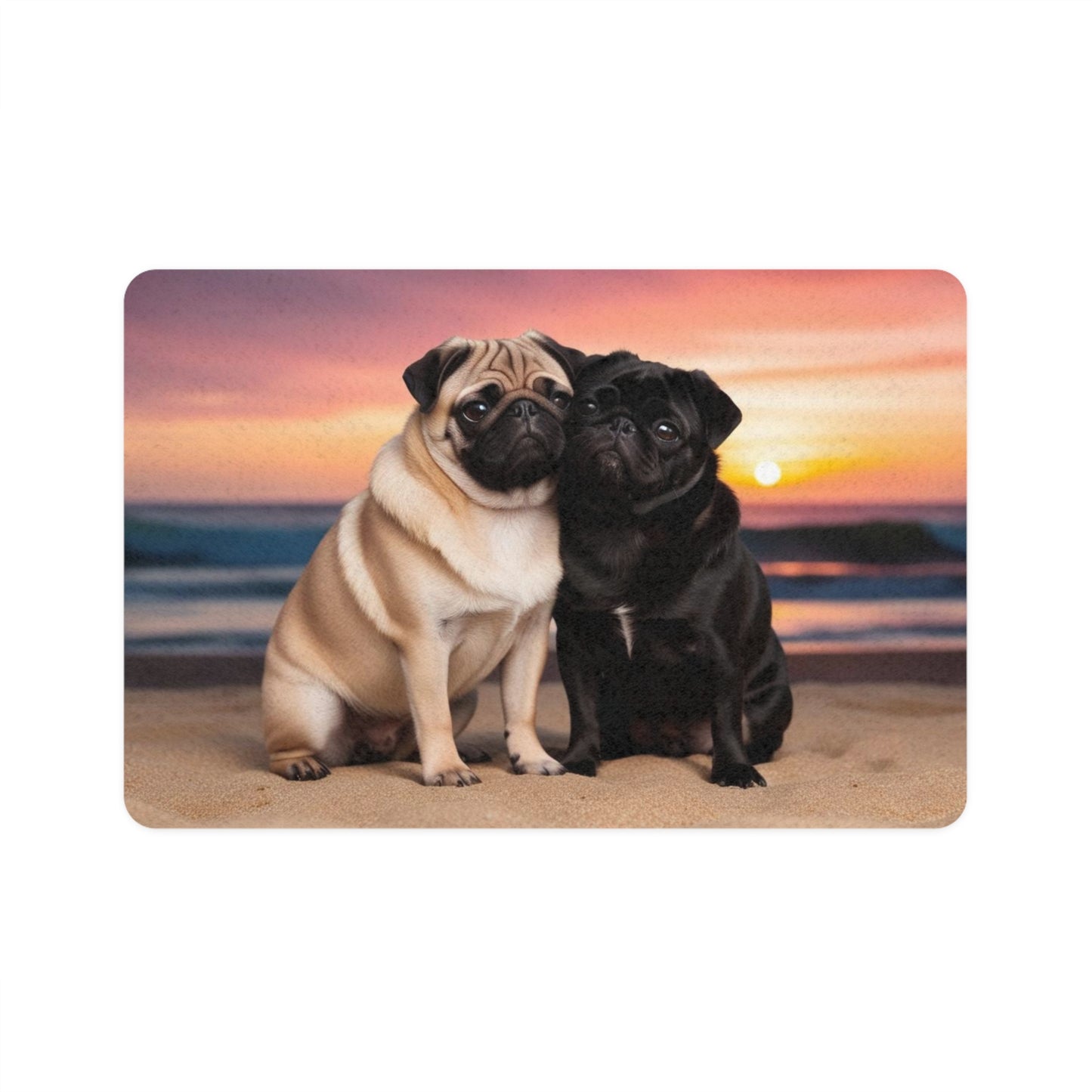 Pet Food Mat (12x18) - Pug Love