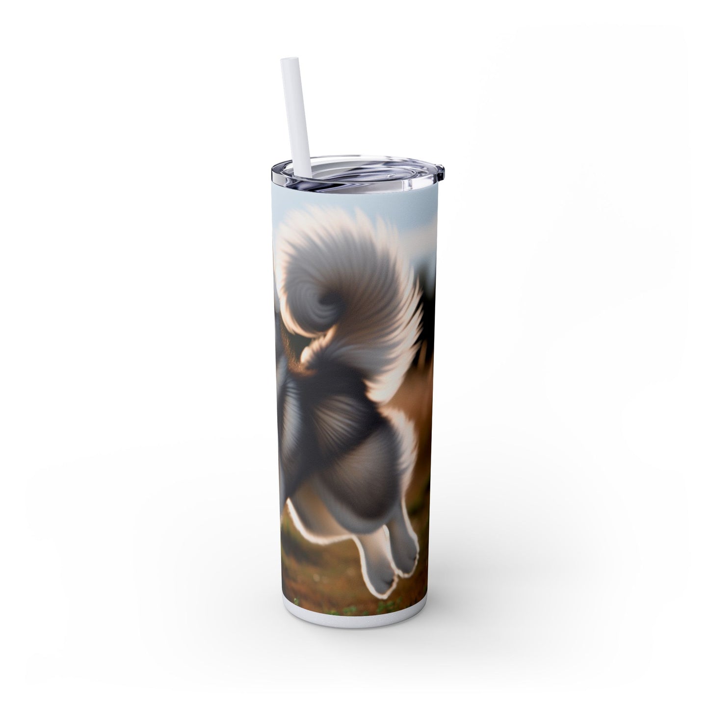 Alaskan Klee Kai Skinny Tumbler with Straw, 20oz